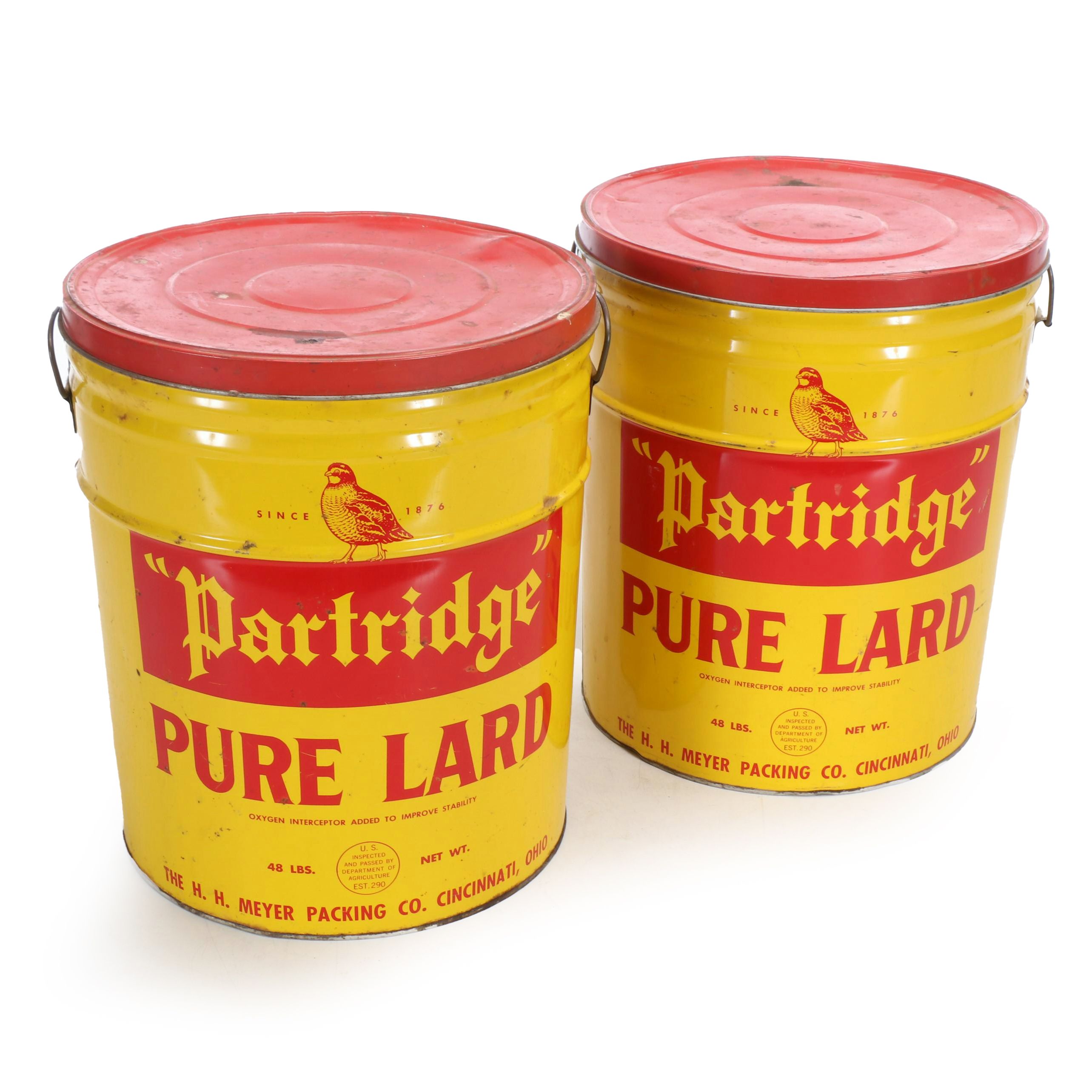 "Partridge" Pure Lard Tin Cans