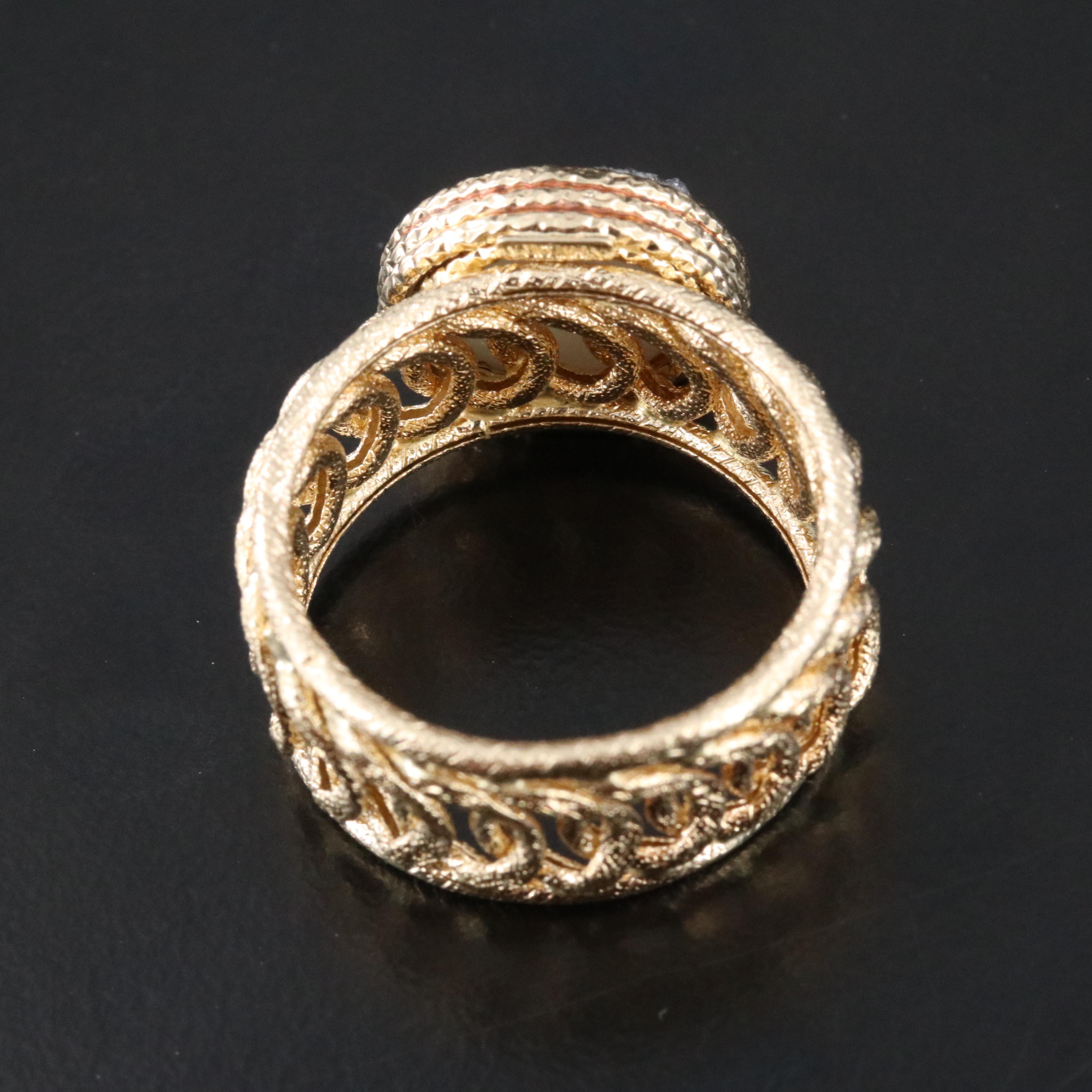 Electroform Druzy Ring with Circular Design