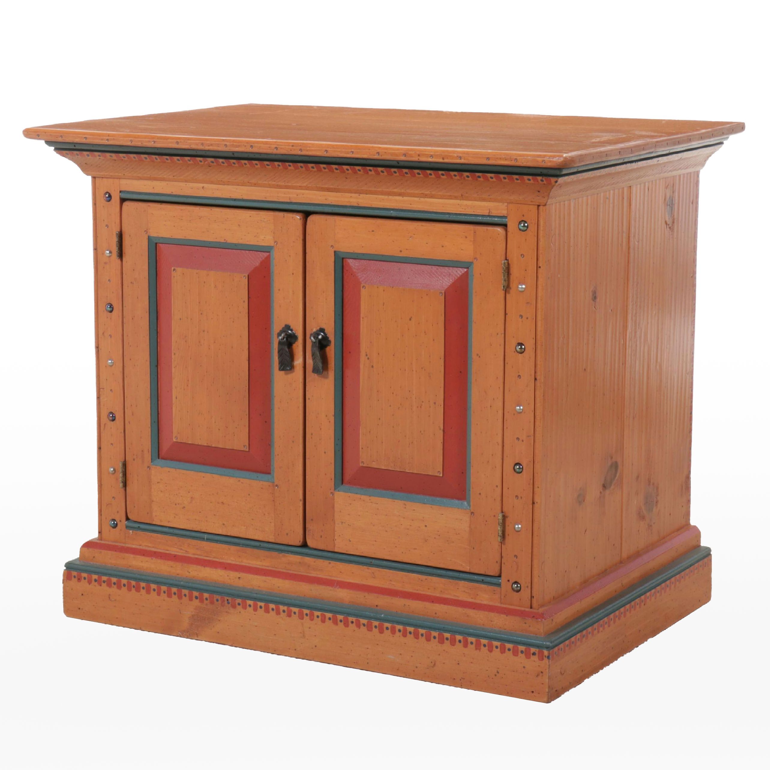 David Marsh Paint-Decorated Wooden Entertainment Cabinet, 2004