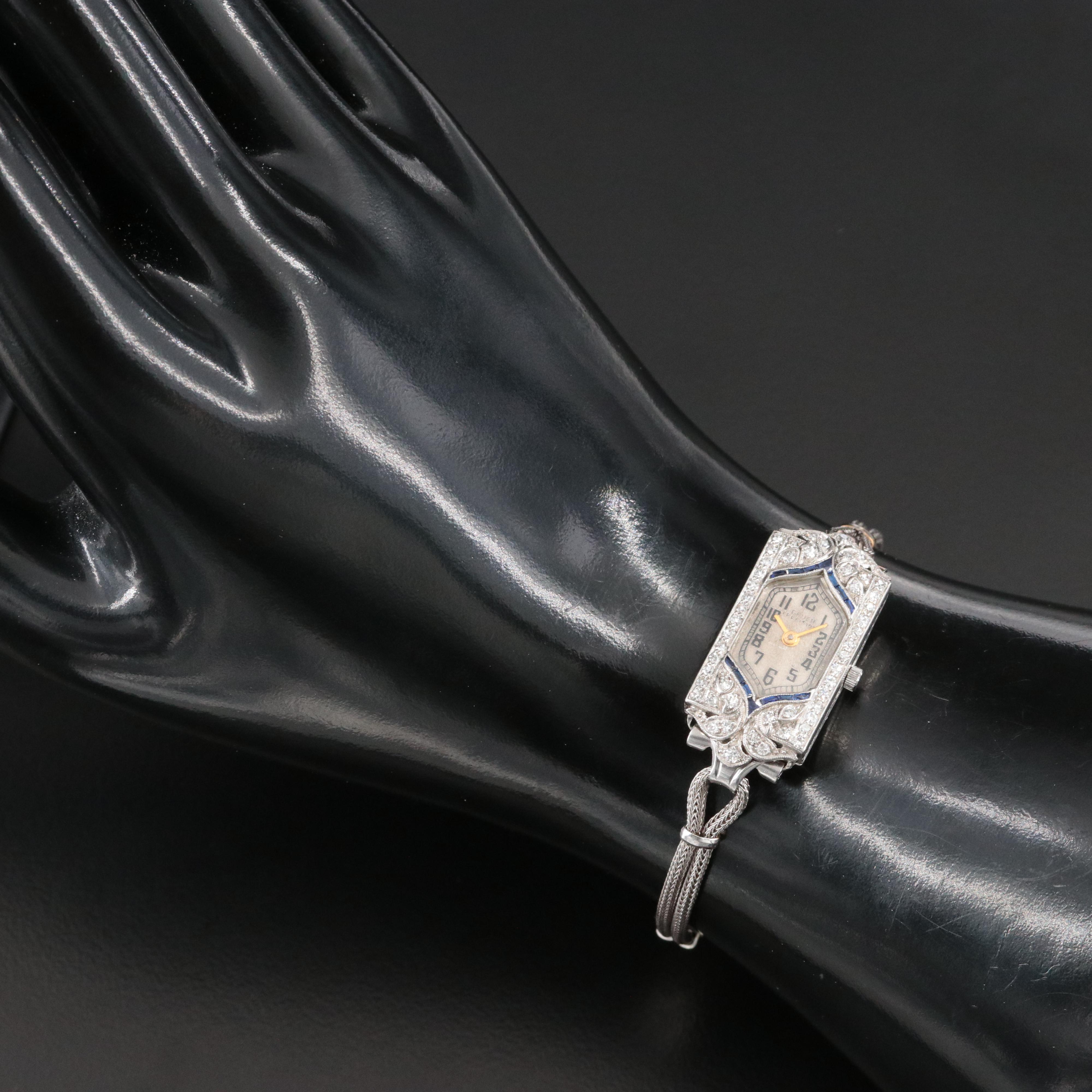 Art Deco Gruen Platinum Diamond Vintage Watch