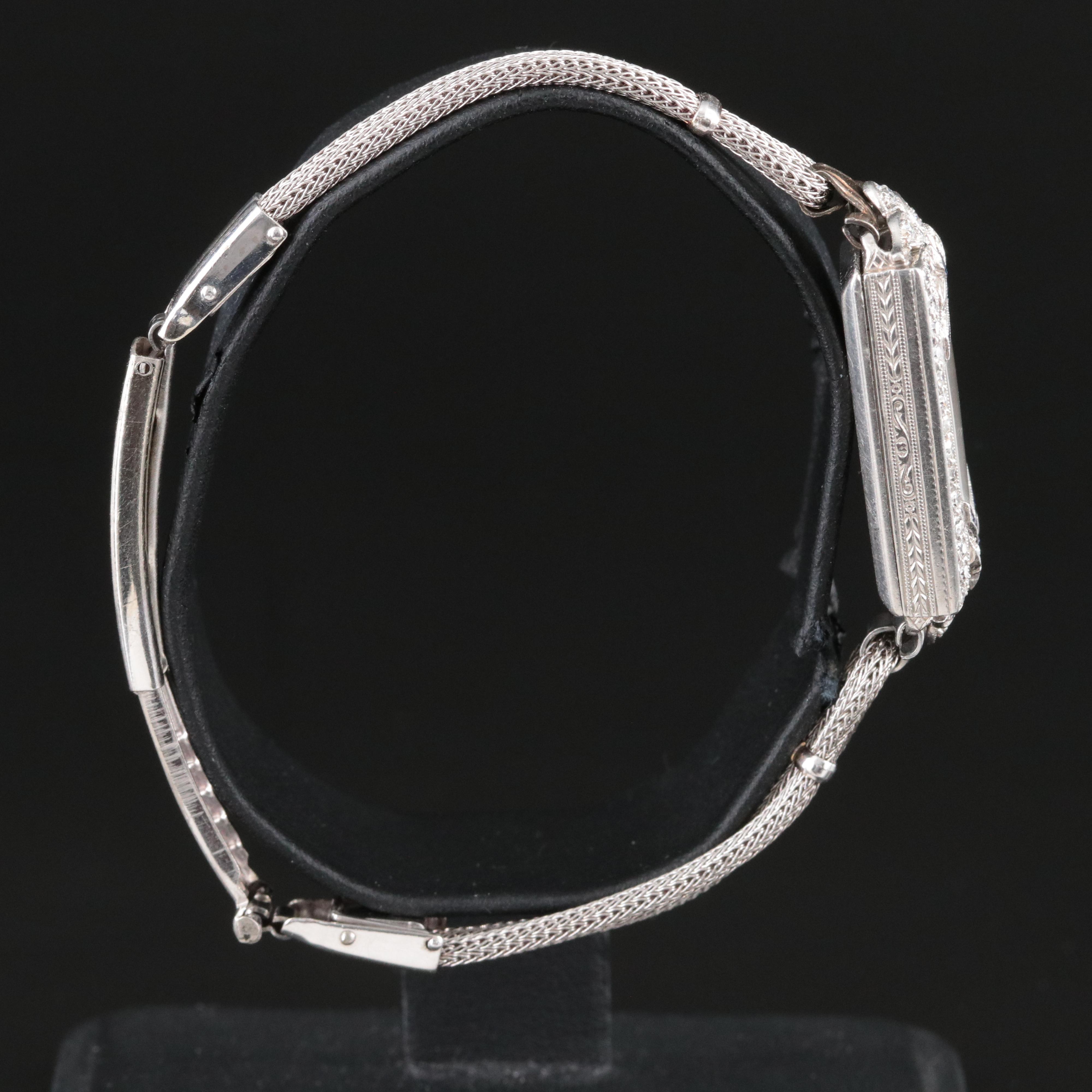 Art Deco Gruen Platinum Diamond Vintage Watch