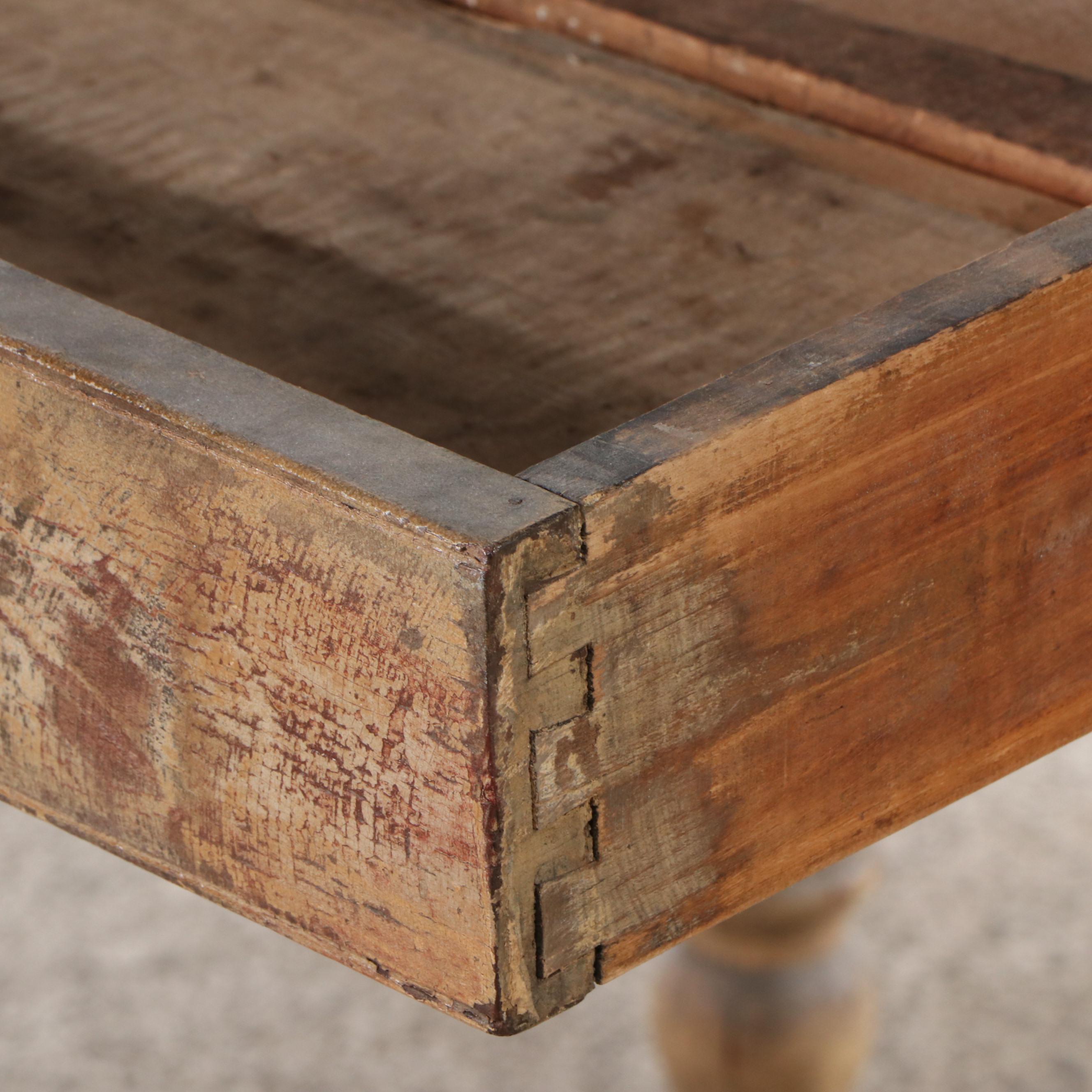 Country Sheraton Style Painted Wood Work Table