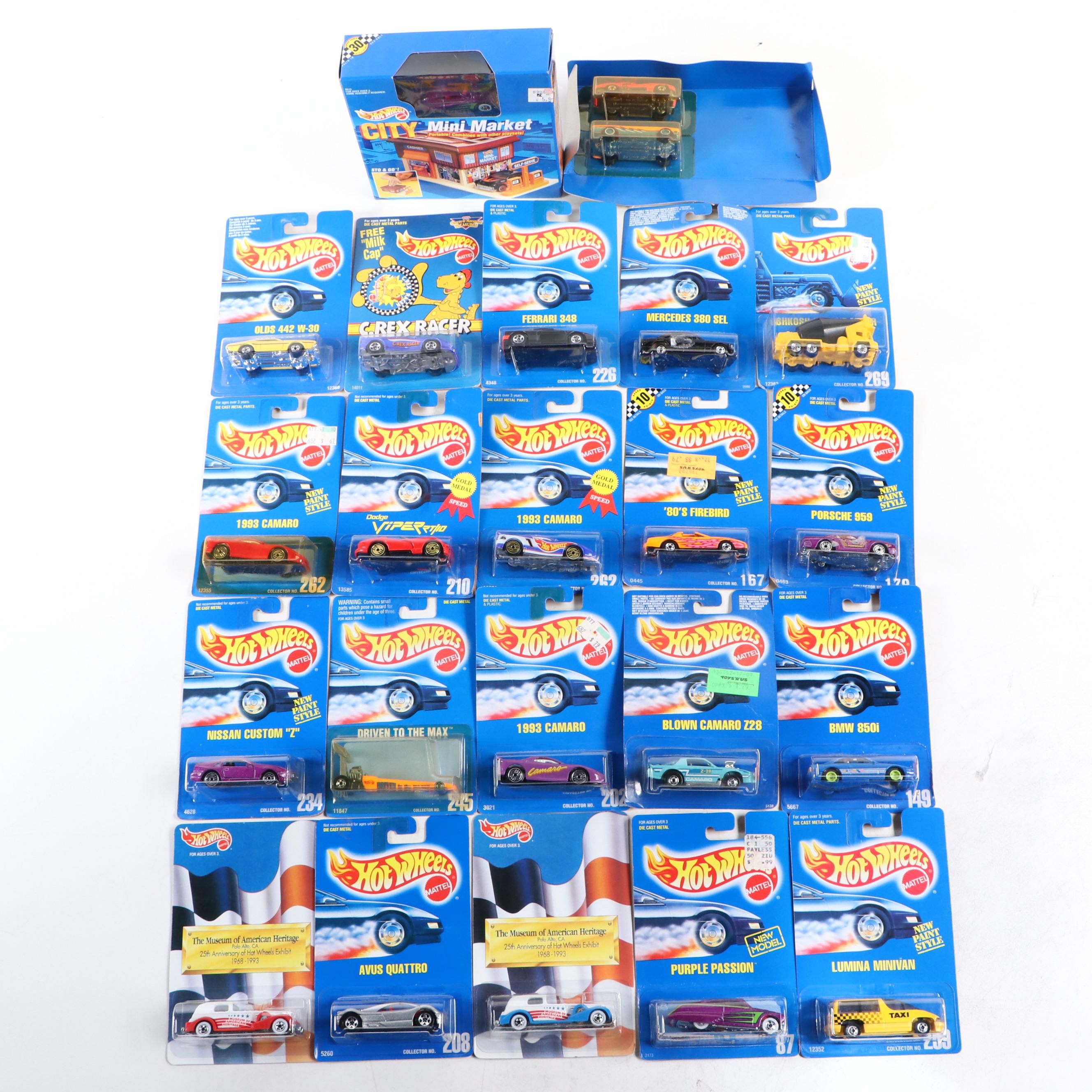 Hot Wheels "Blown Camaro Z28," "BMW 850i" and Other Toy Cars, 1980s–1990s