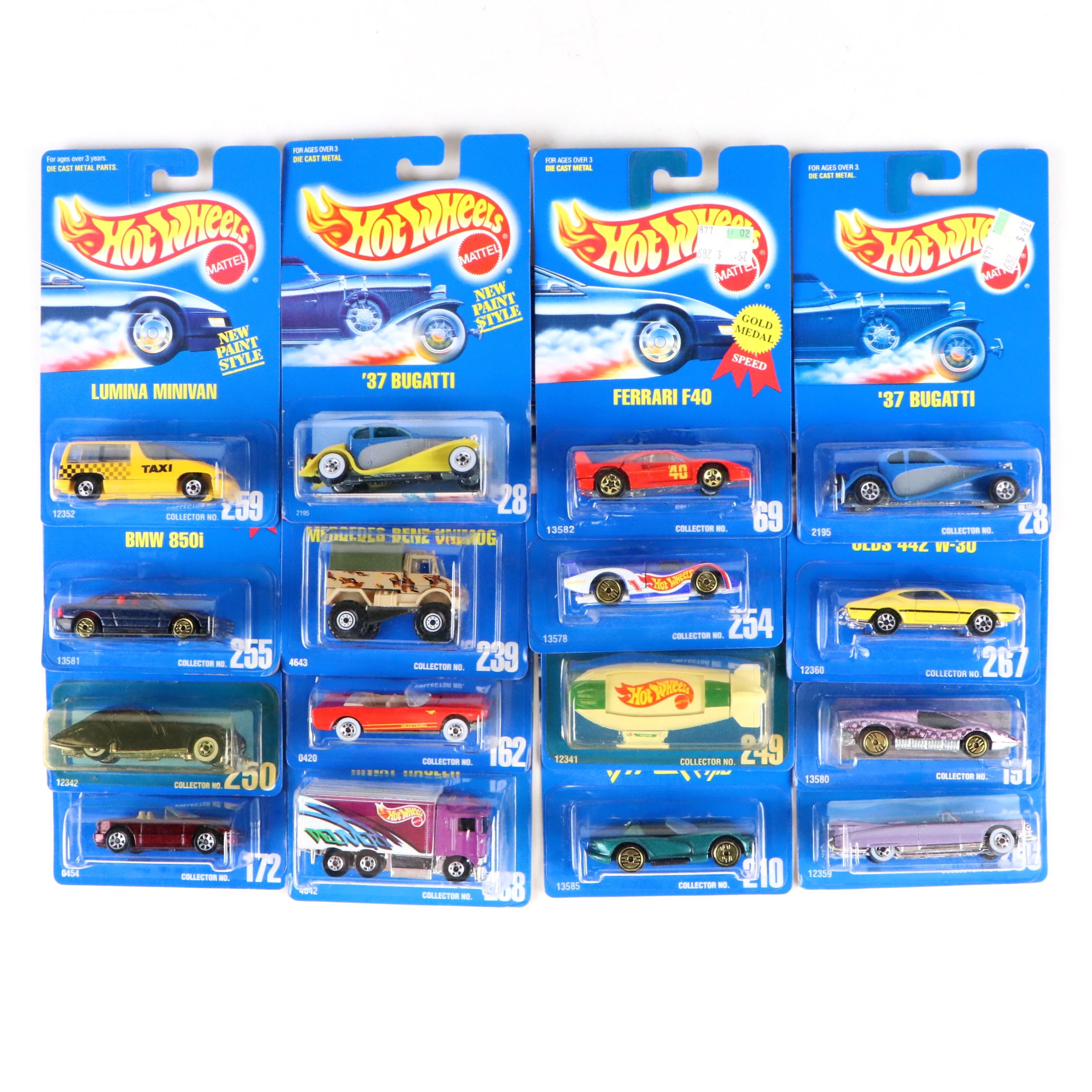 Hot Wheels "Ferrari F40," "Mazda MX-5 Miata" and More Toy Cars, 1991–1992