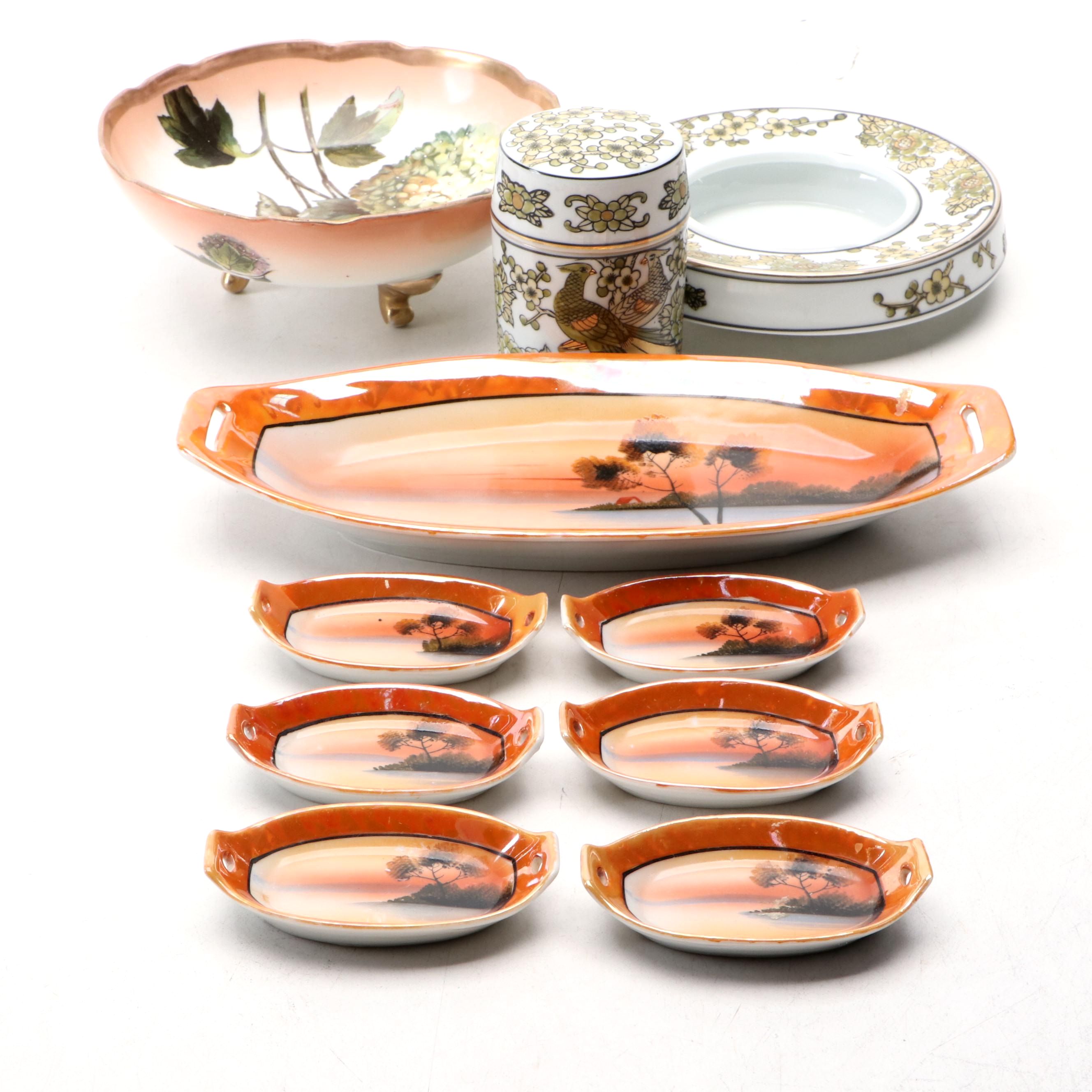 Oscar and Edgar Gutherz Porcelain Footed Bowl with Japanese Porcelain Tableware