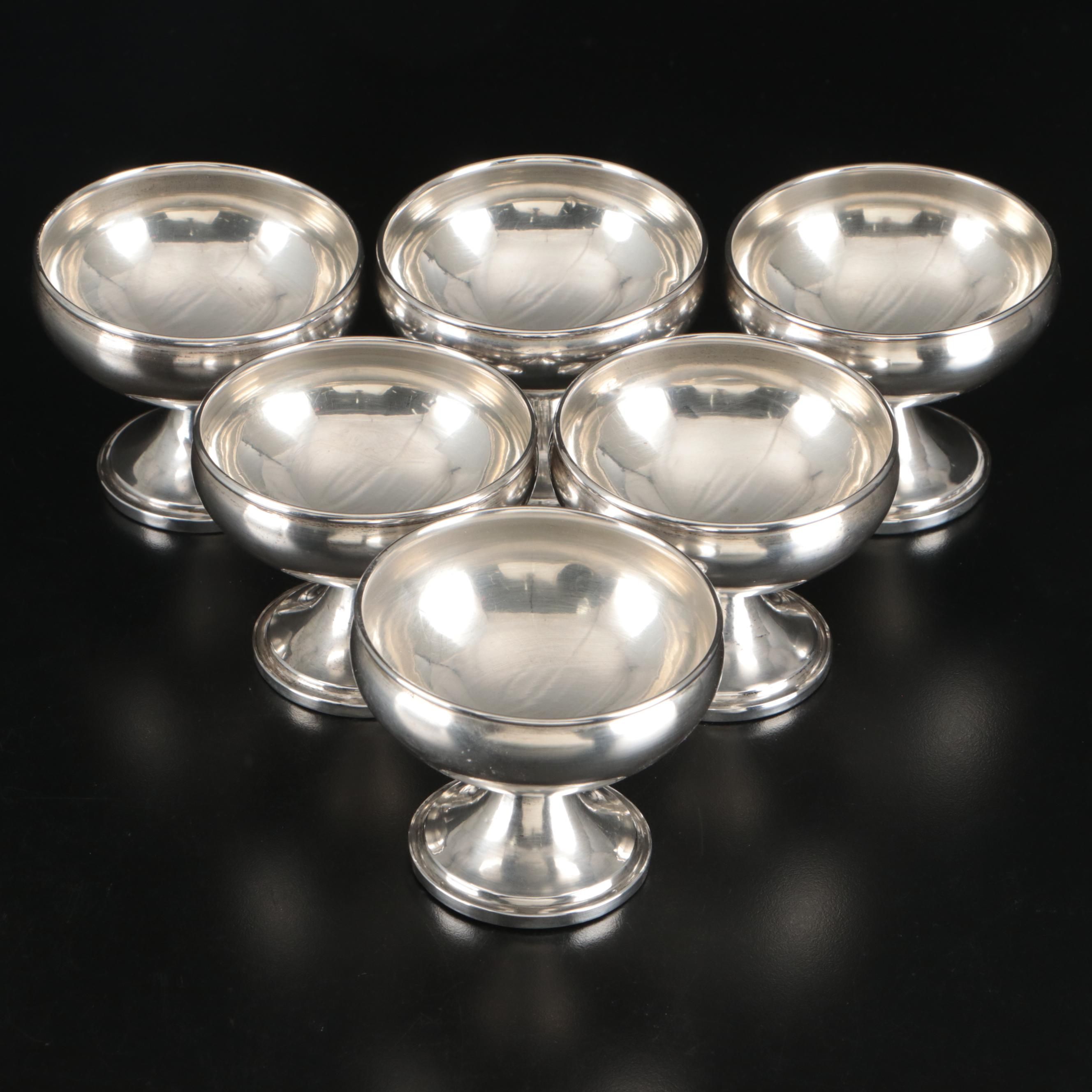 Art Deco Style Sterling Silver Footed Dessert Cups, Early to Mid-20th Century