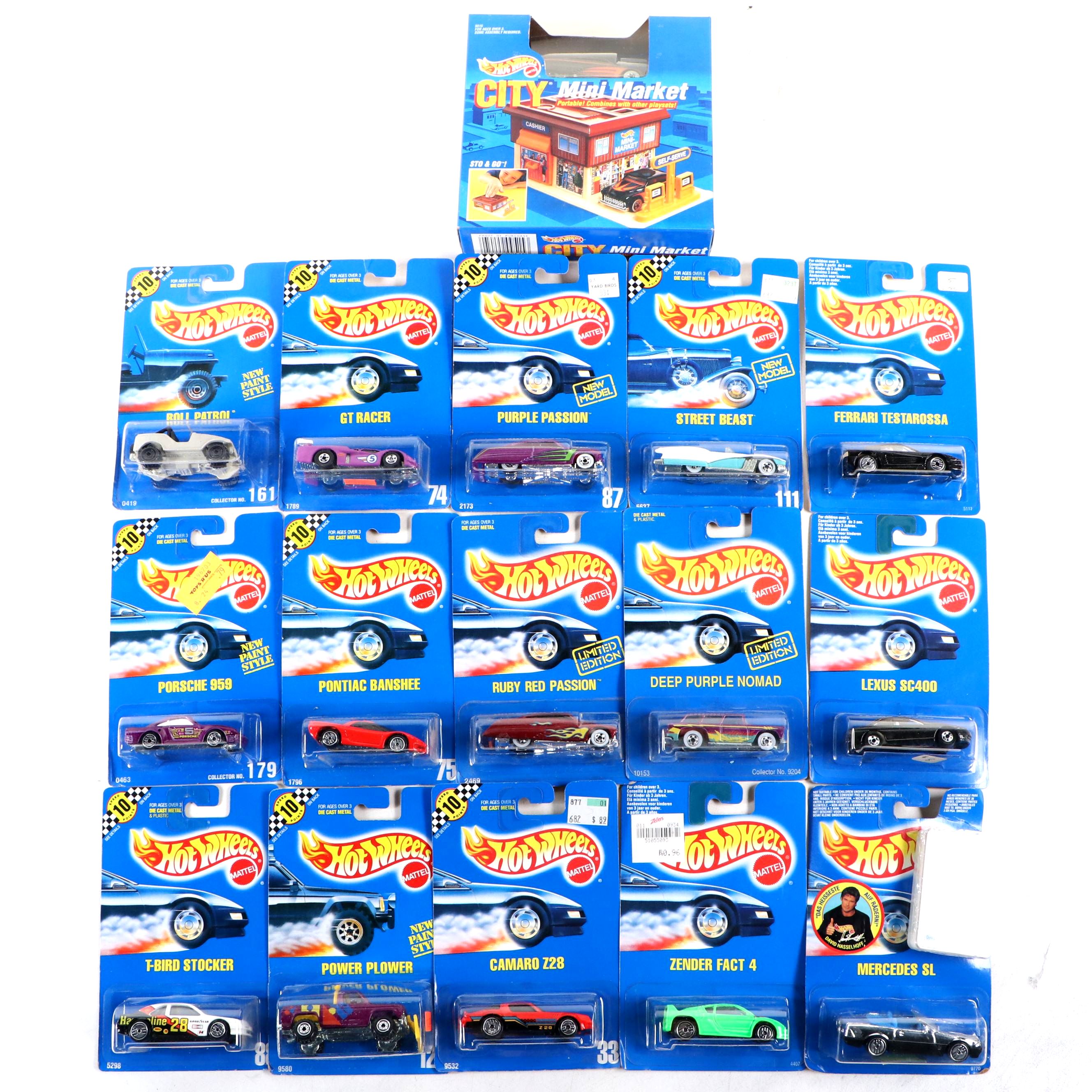 Hot Wheels "City Mini Market," "Mercedes SL" and More Toy Cars, 1990-1991