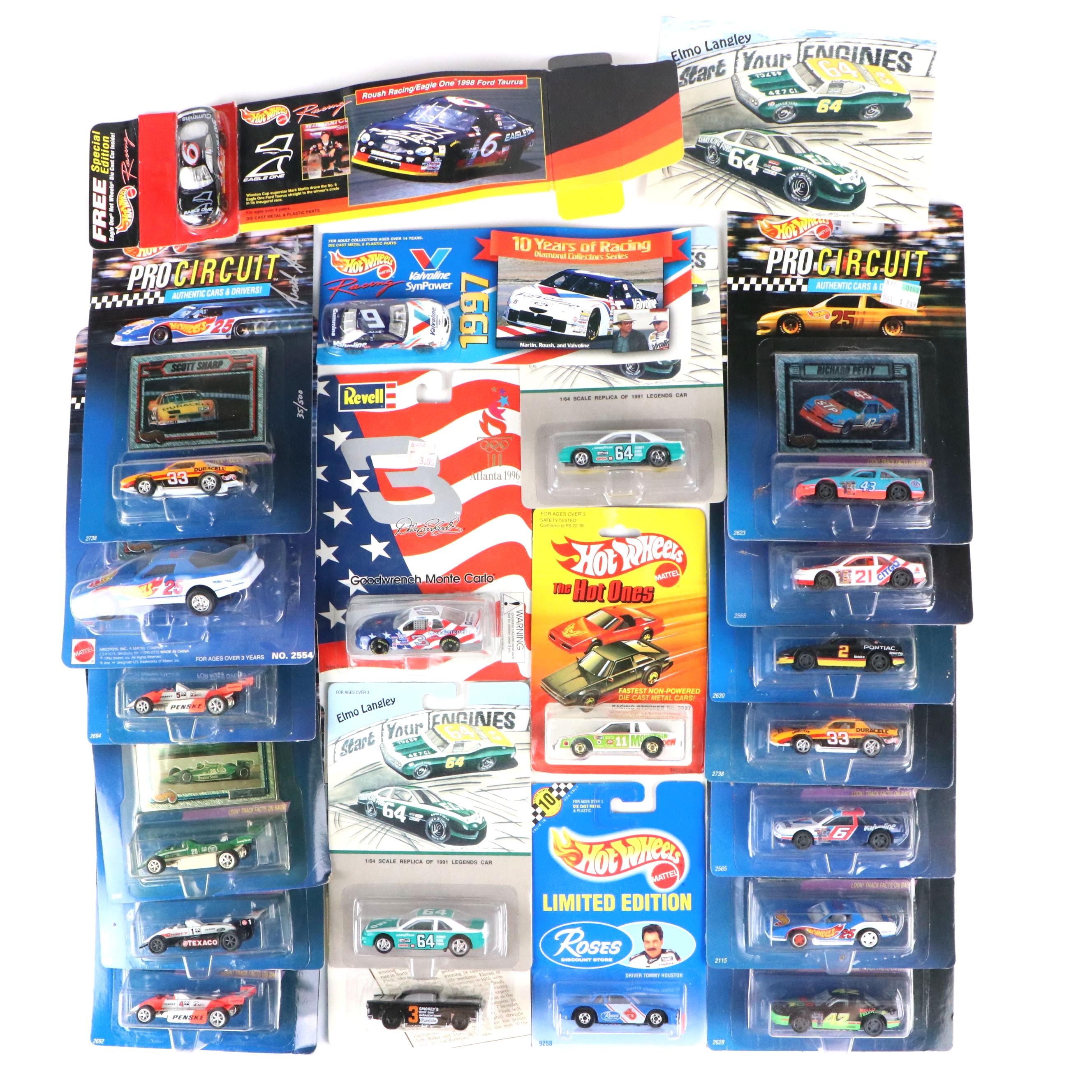 Hot Wheels "Kyle Petty," "Jack Baldwin" and More Toy Cars, 1980s–1990s
