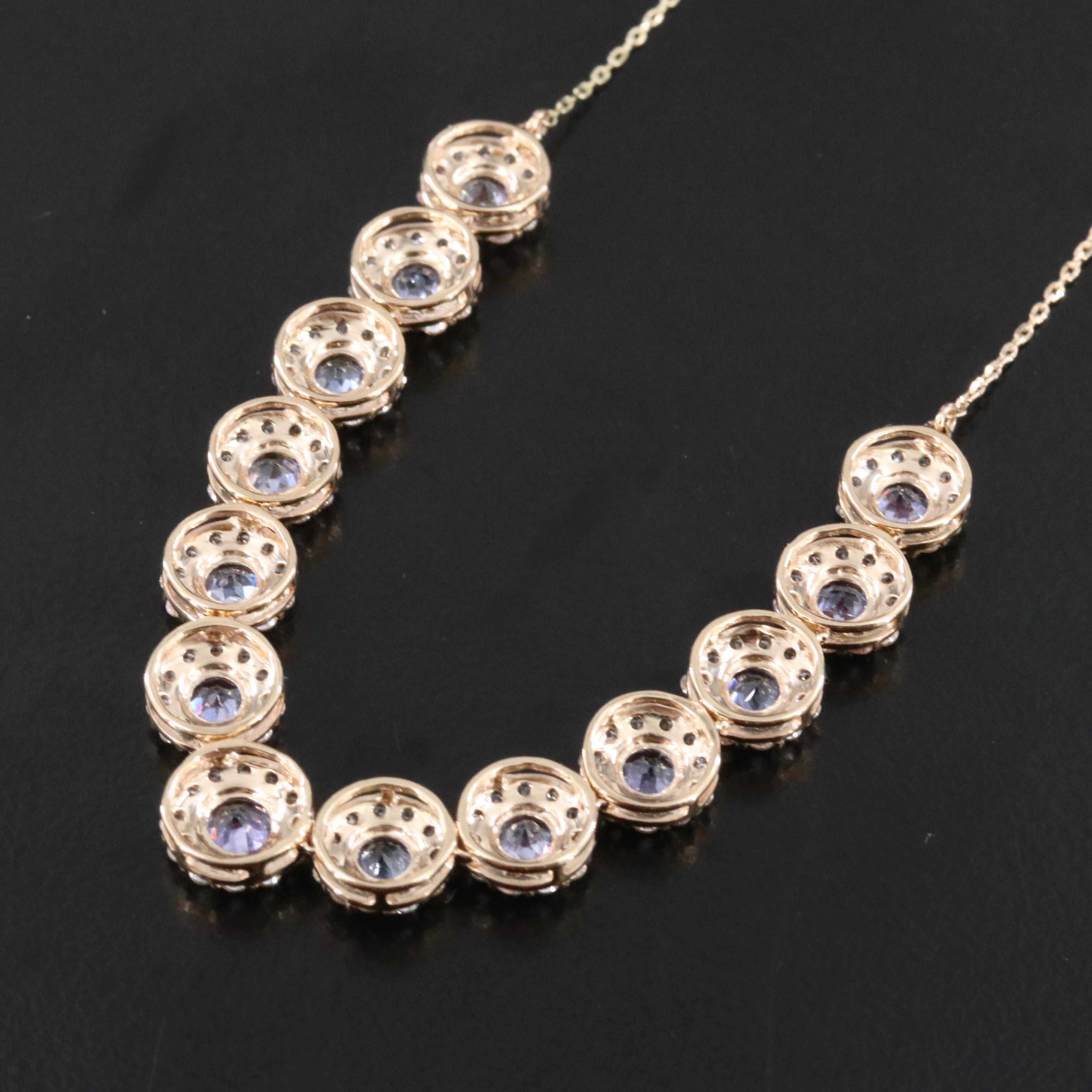 14K Tanzanite and White Sapphire Necklace