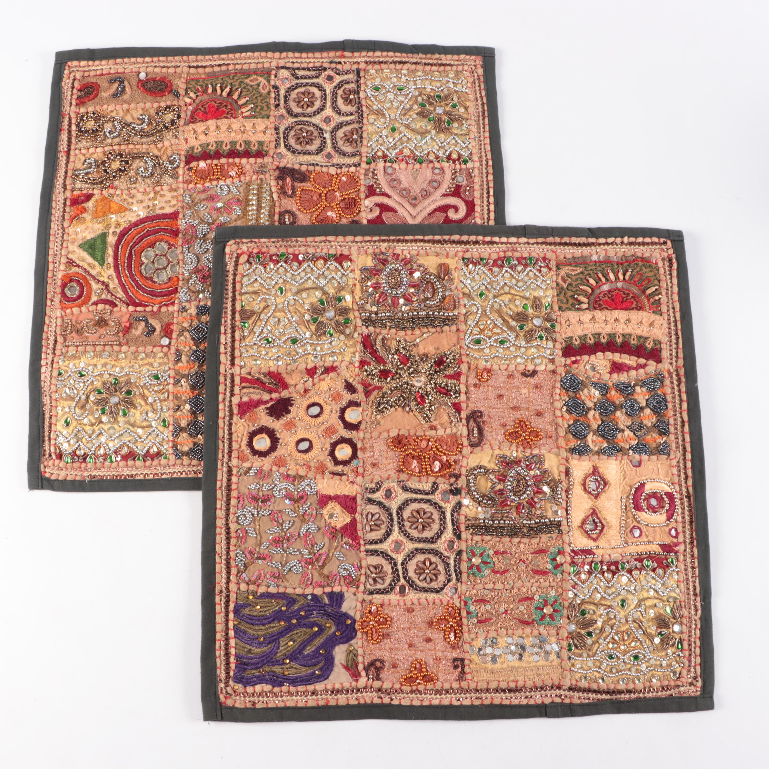 Kalanjalie Indian Style Embellished and Beaded Accent Pillow Covers