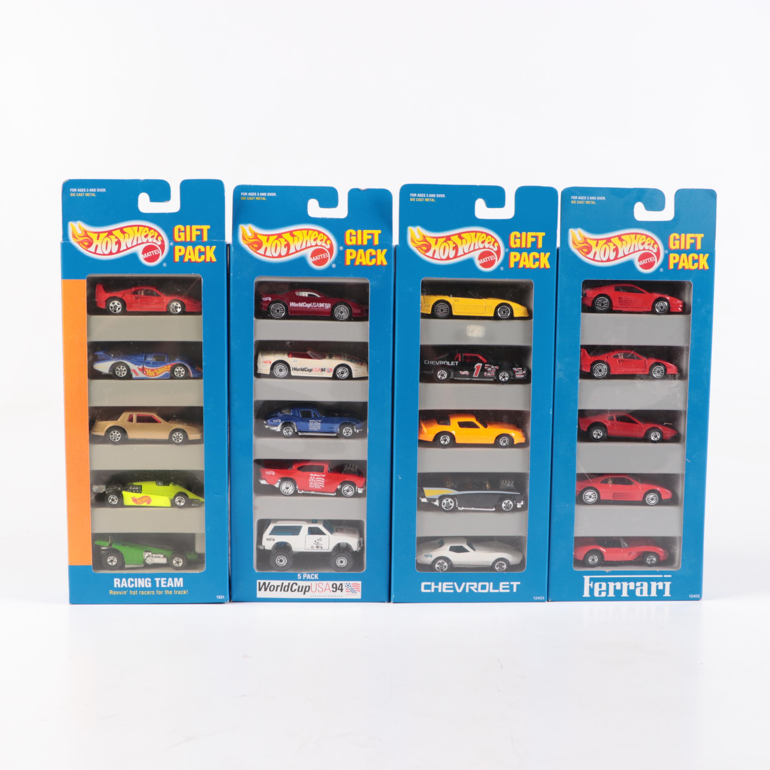 Hot Wheels "Chevrolet," "Racing Team" and More Car Gift Packs, 1993–1994