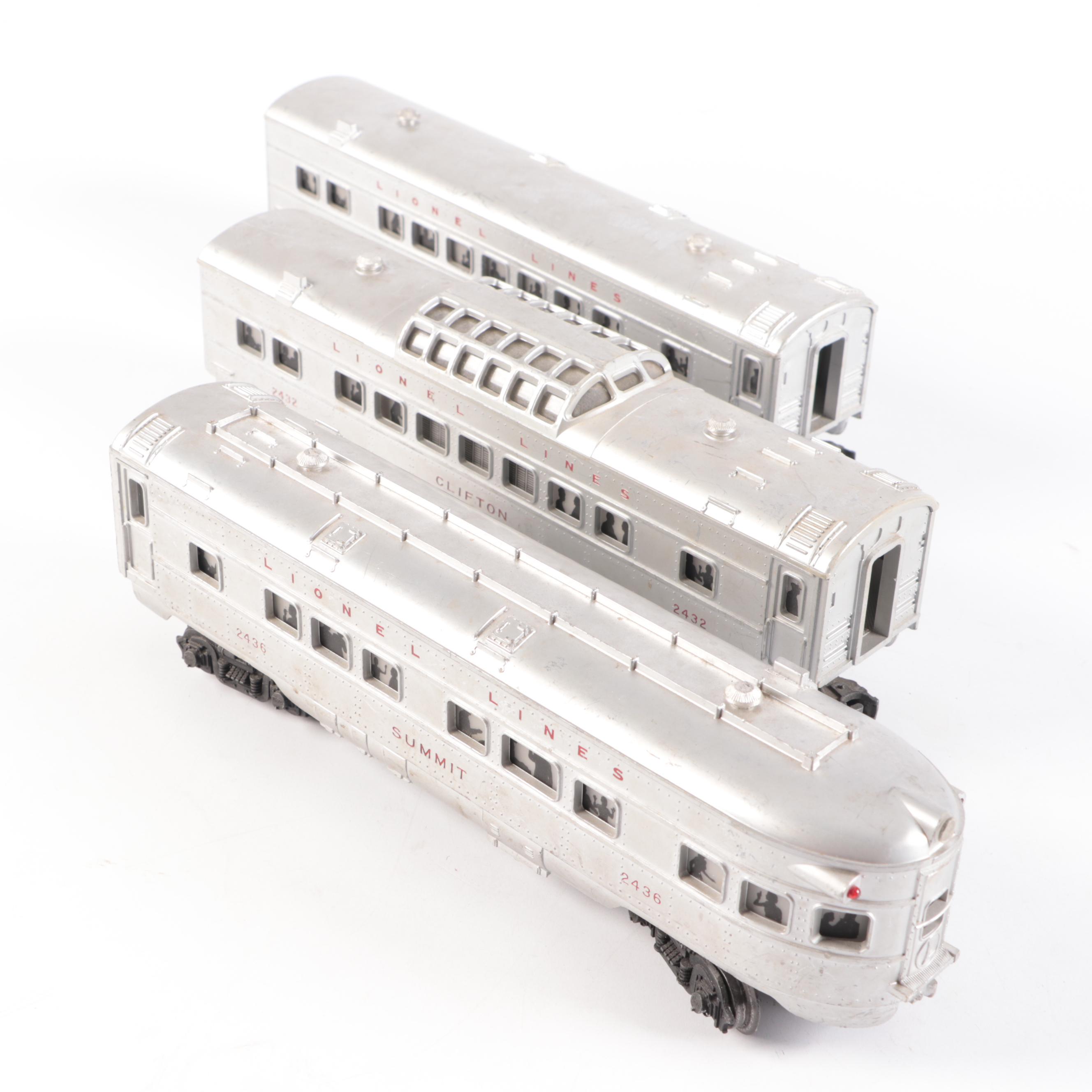 Lionel O Gauge "Clifton" Dome Car with Other Passenger Train Cars