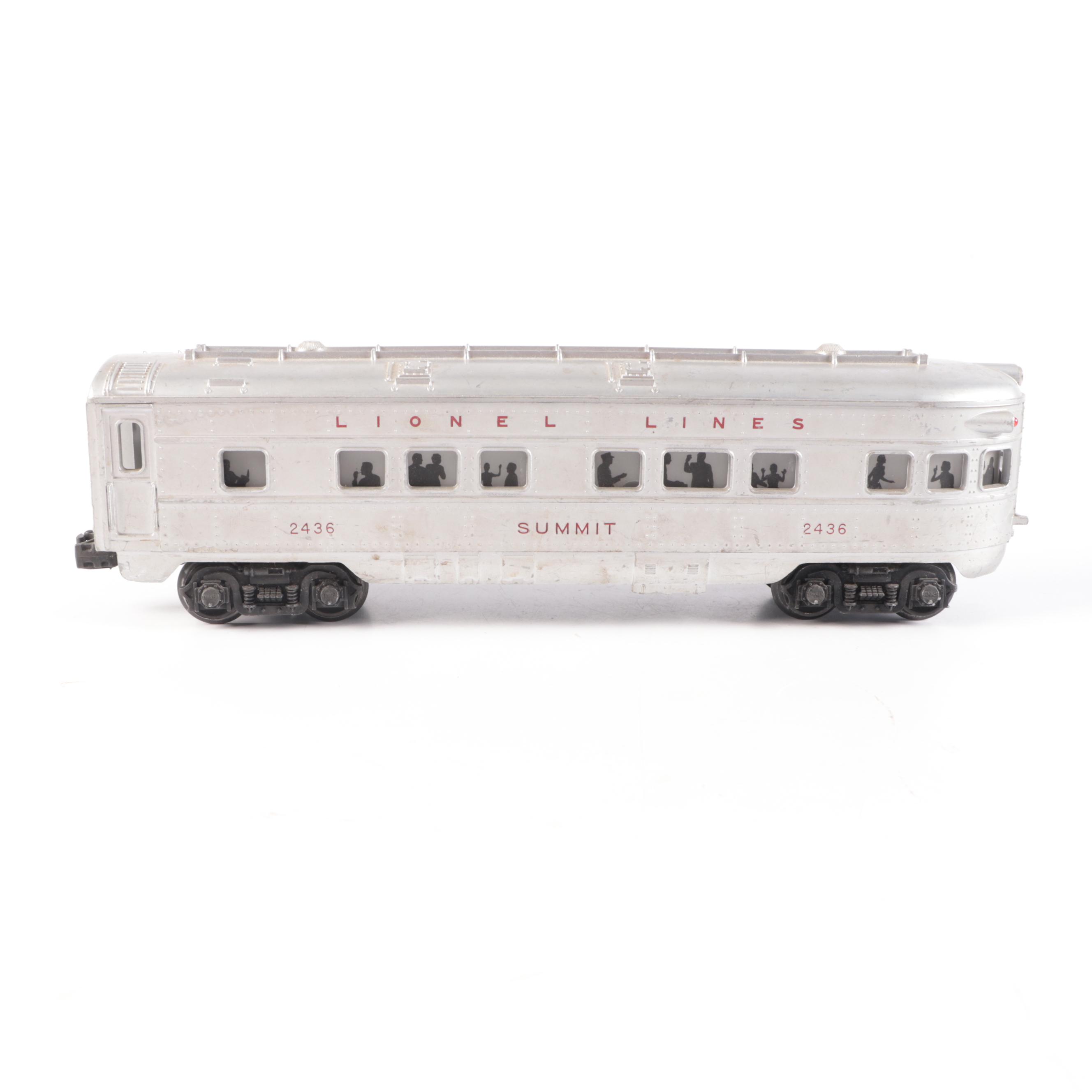Lionel O Gauge "Clifton" Dome Car with Other Passenger Train Cars