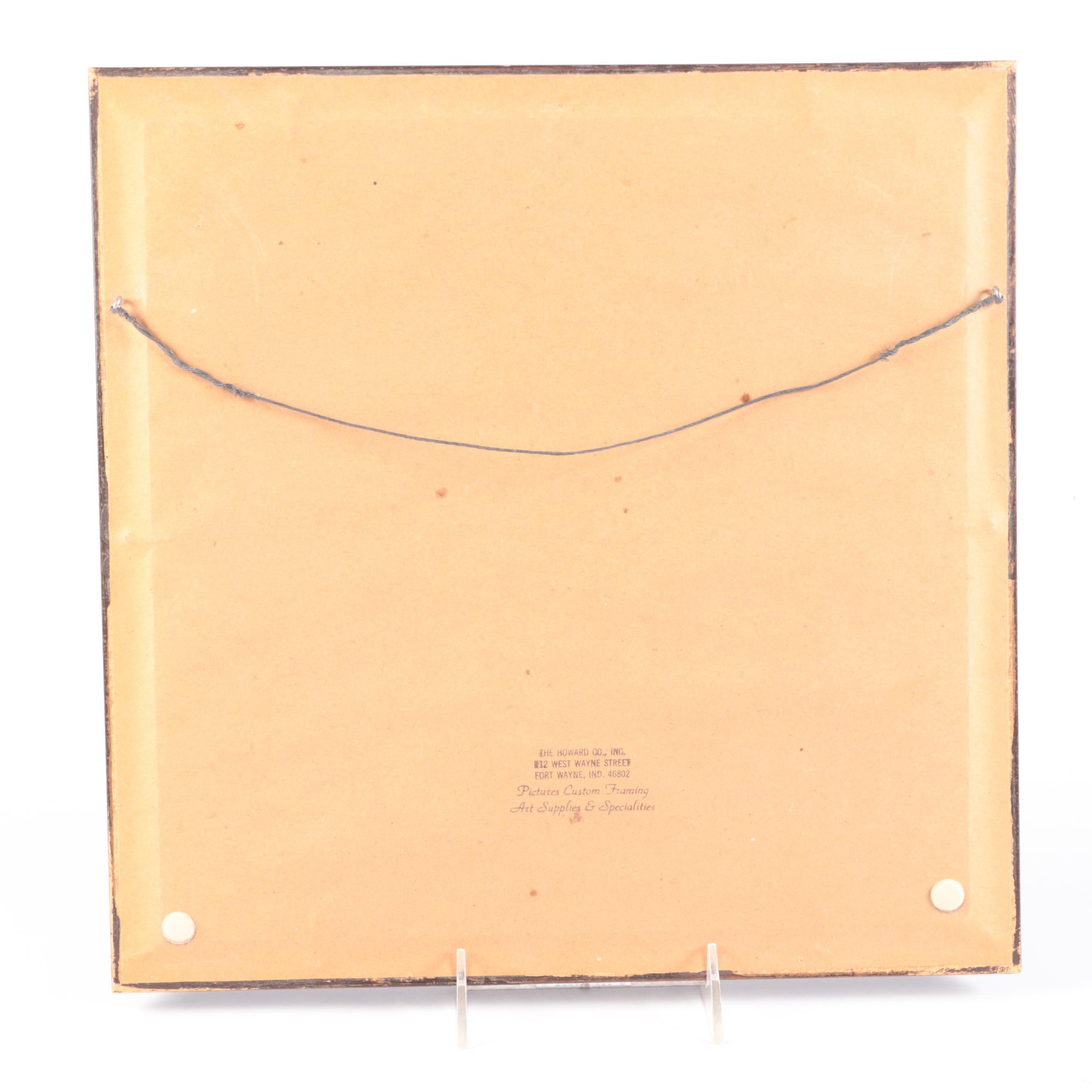 Southwestern Native American Navajo Sand Painting in Wood Frame