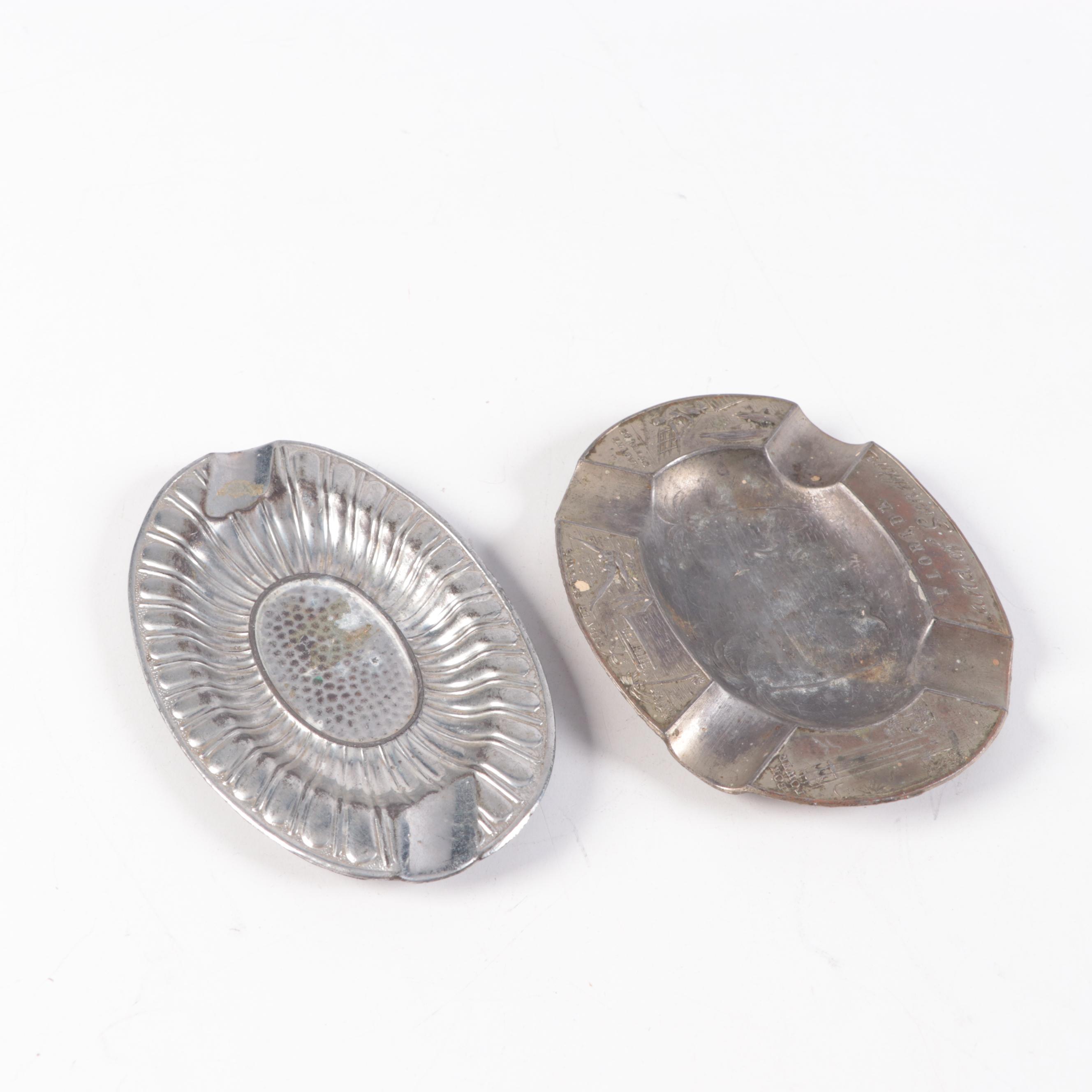 Vintage Occupied Japan with Other Art Deco Style Metal Ashtrays and Tableware