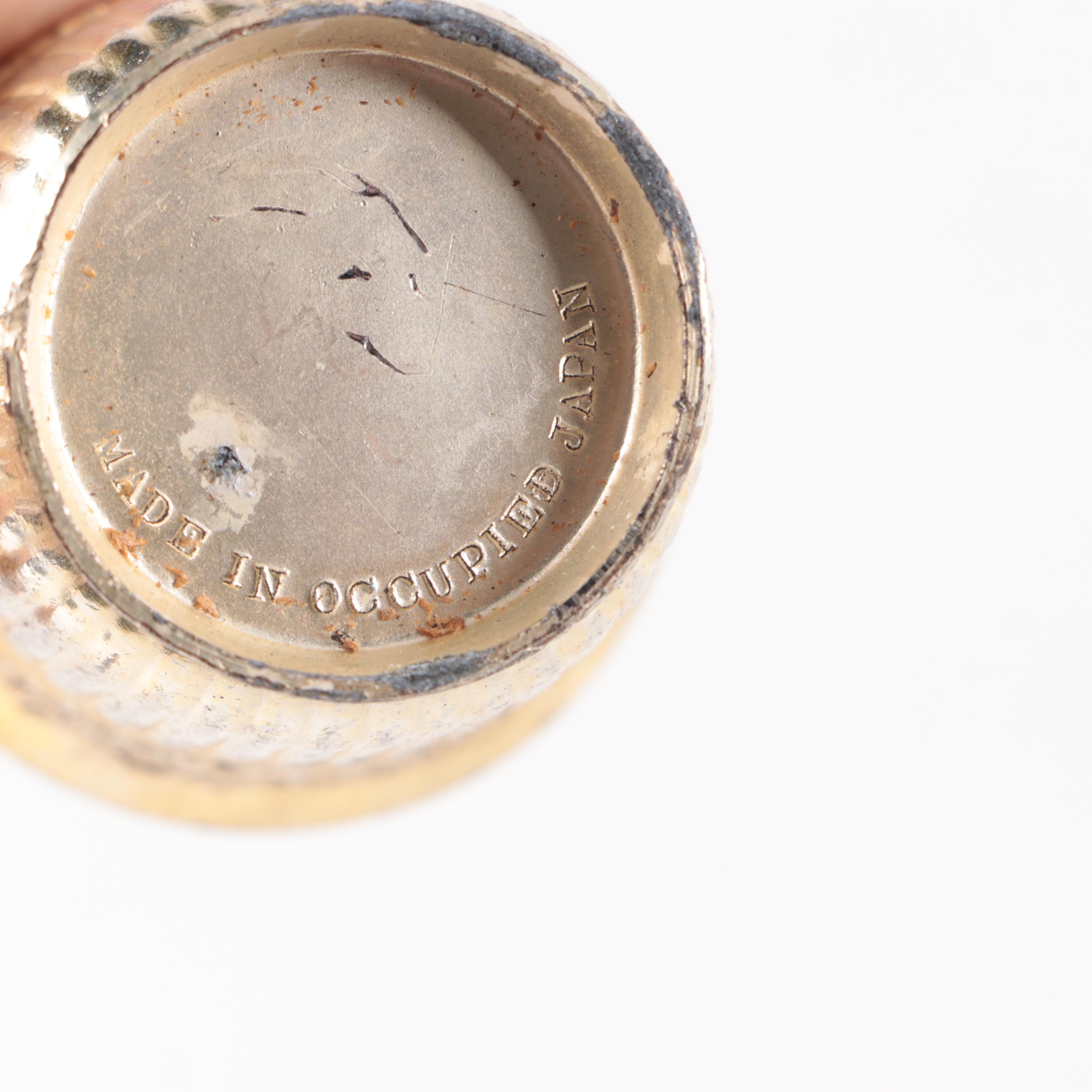 Vintage Occupied Japan with Other Art Deco Style Metal Ashtrays and Tableware