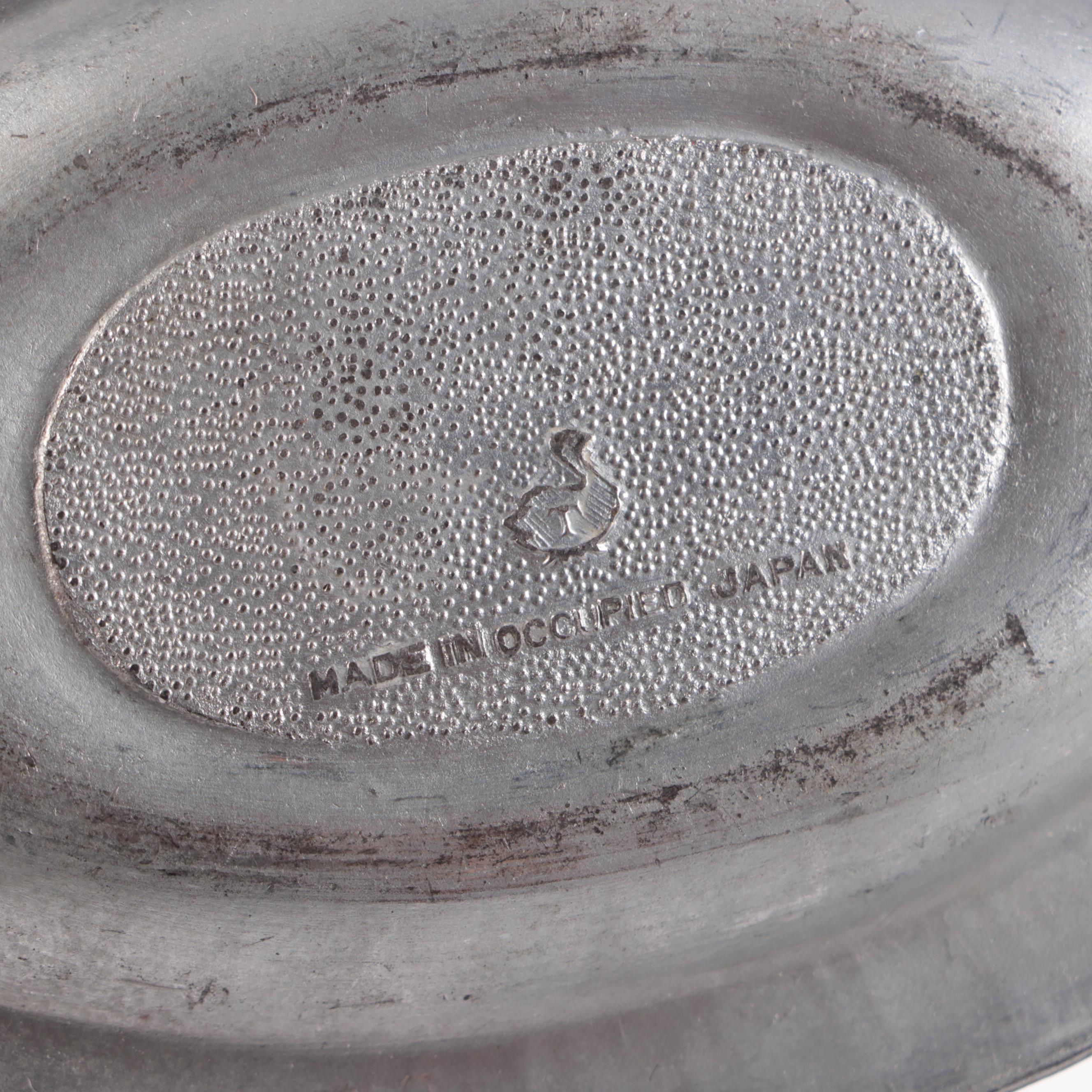 Vintage Occupied Japan with Other Art Deco Style Metal Ashtrays and Tableware