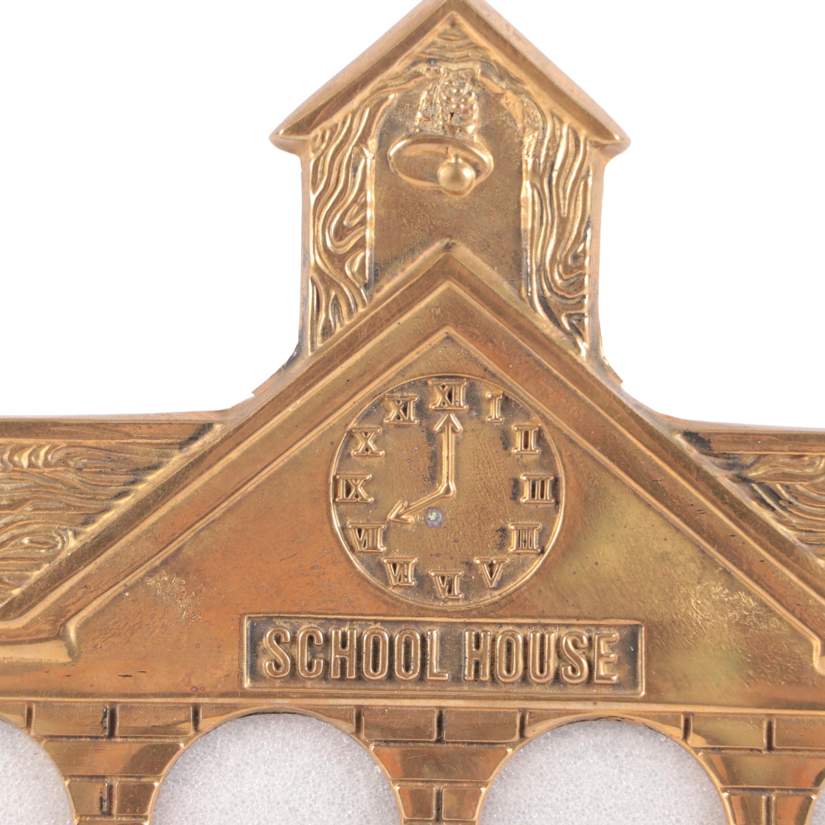 Lillian Vernon Brass Schoolhouse Wall Picture Frame