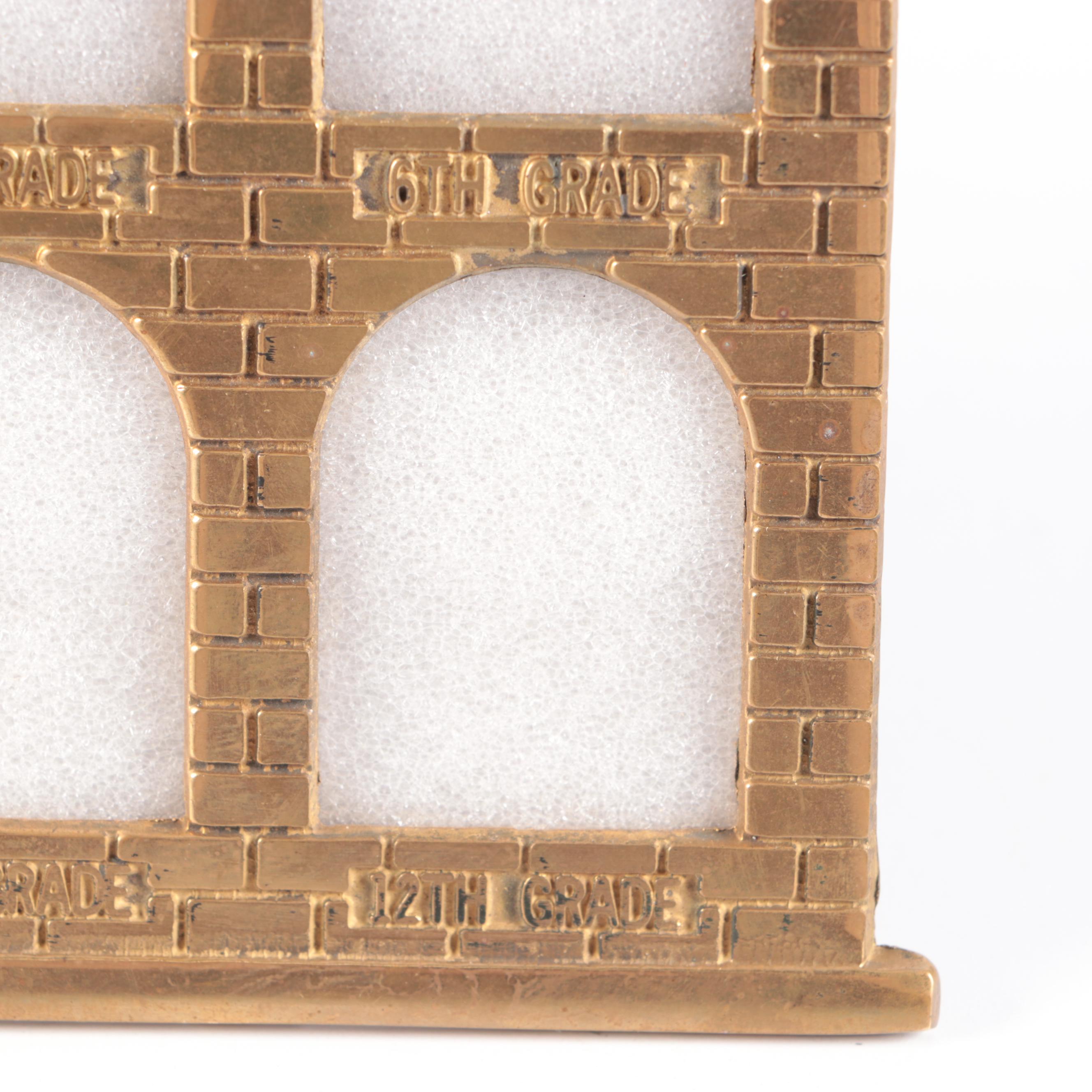 Lillian Vernon Brass Schoolhouse Wall Picture Frame