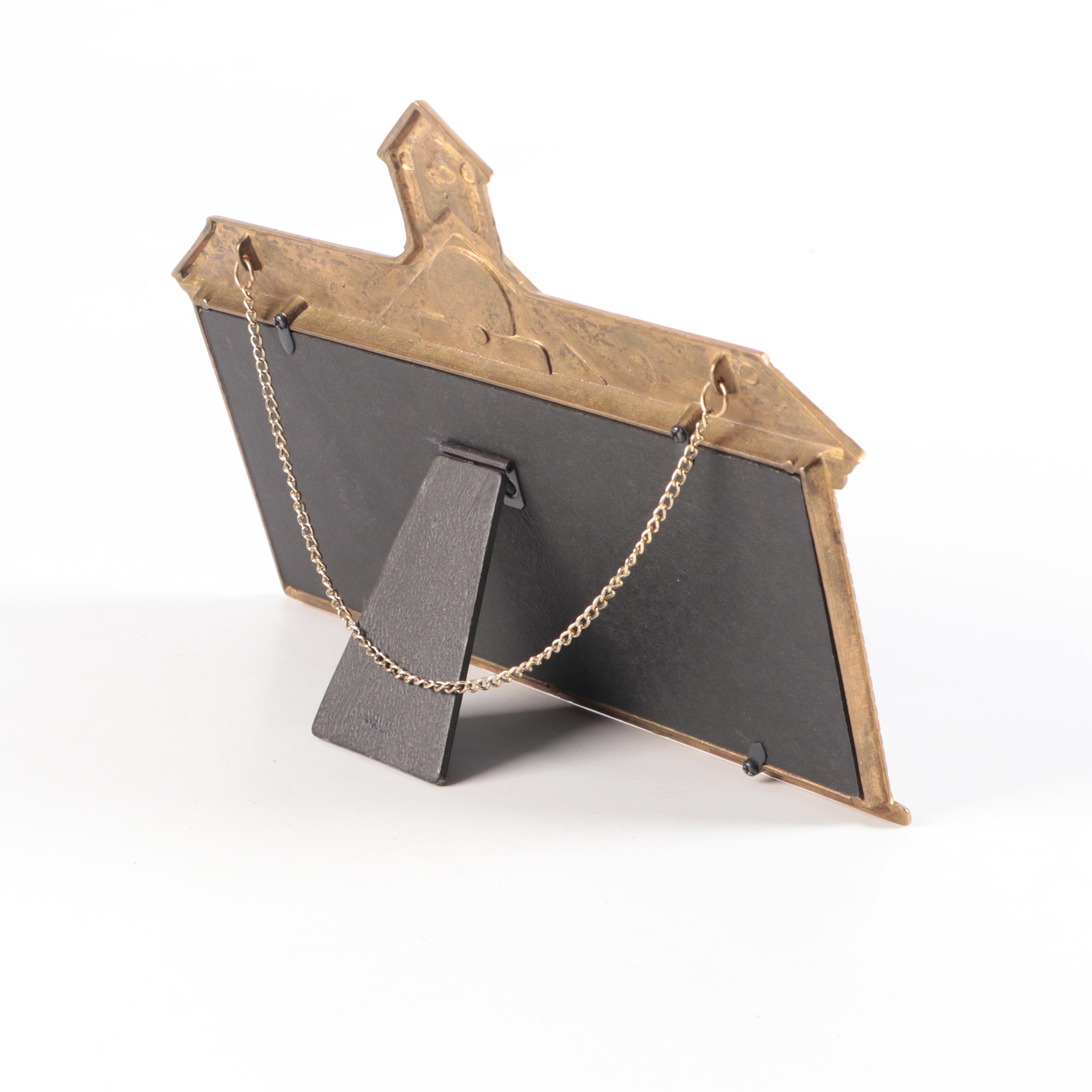 Lillian Vernon Brass Schoolhouse Wall Picture Frame