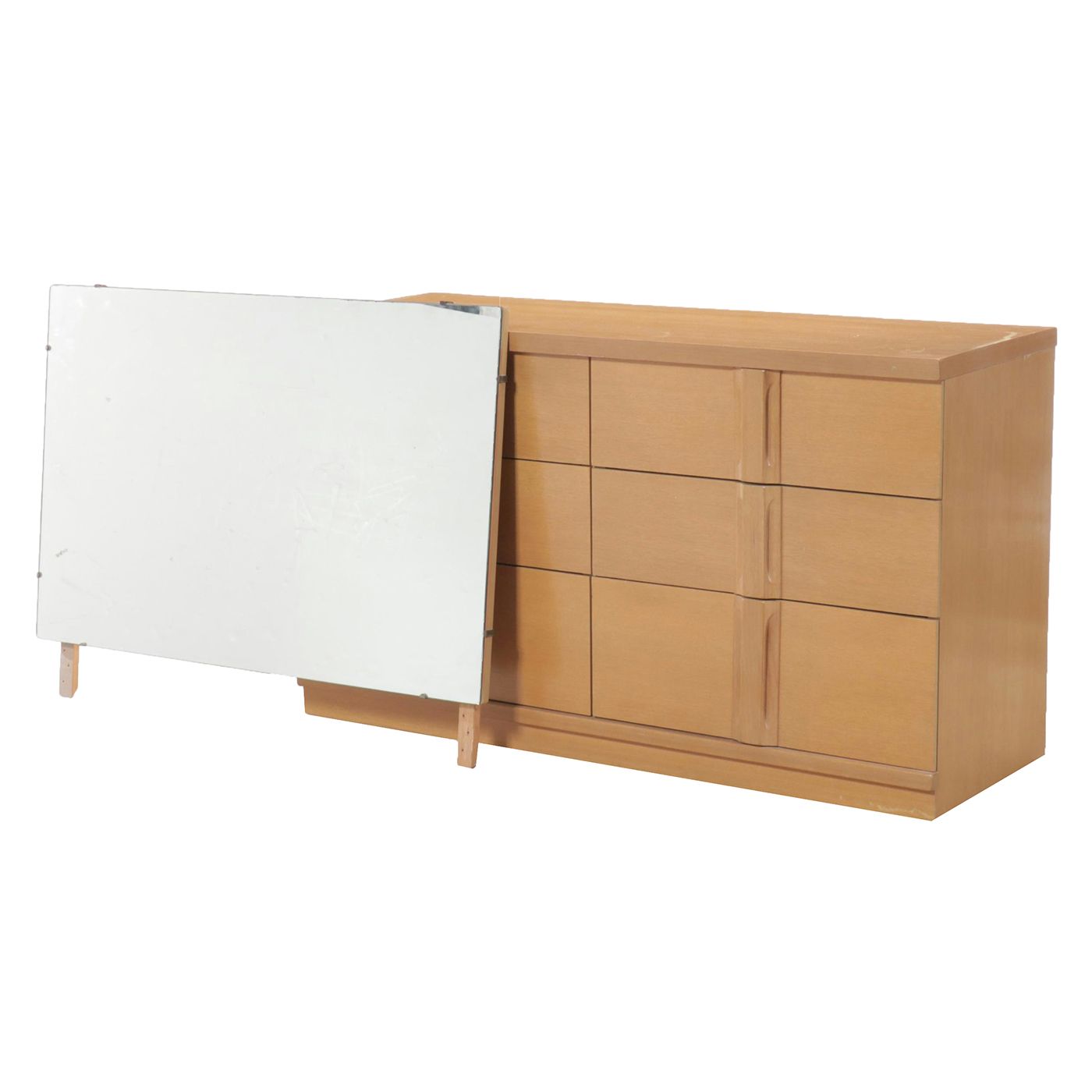 Mid Century Modern Maple Finish Double Dresser, Mid to Late 20th Century