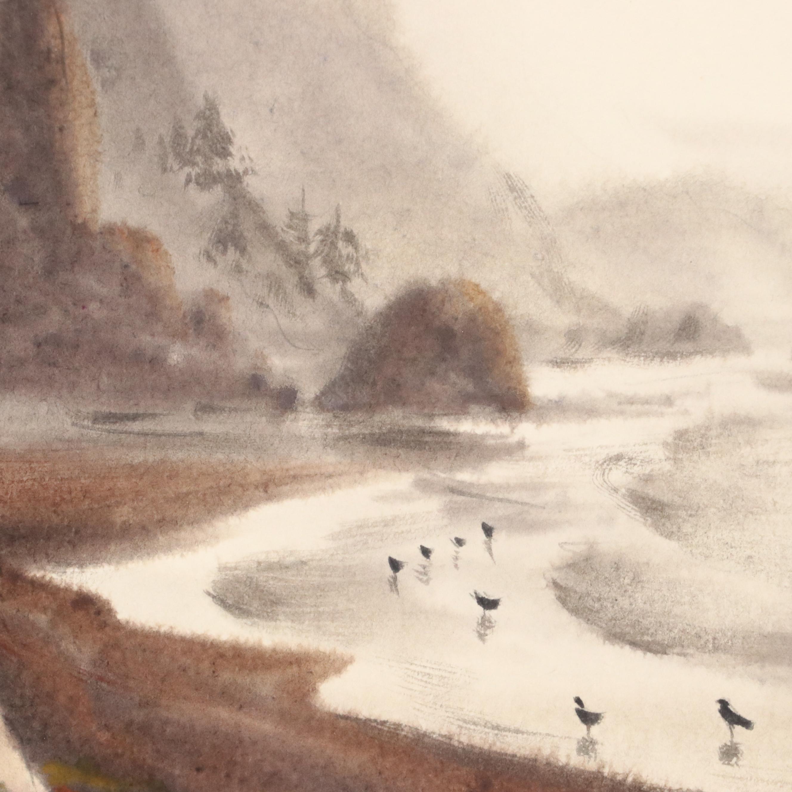 Mariano Ortuzar Spanish Coastal Landscape Watercolor Paintings, 1978-9