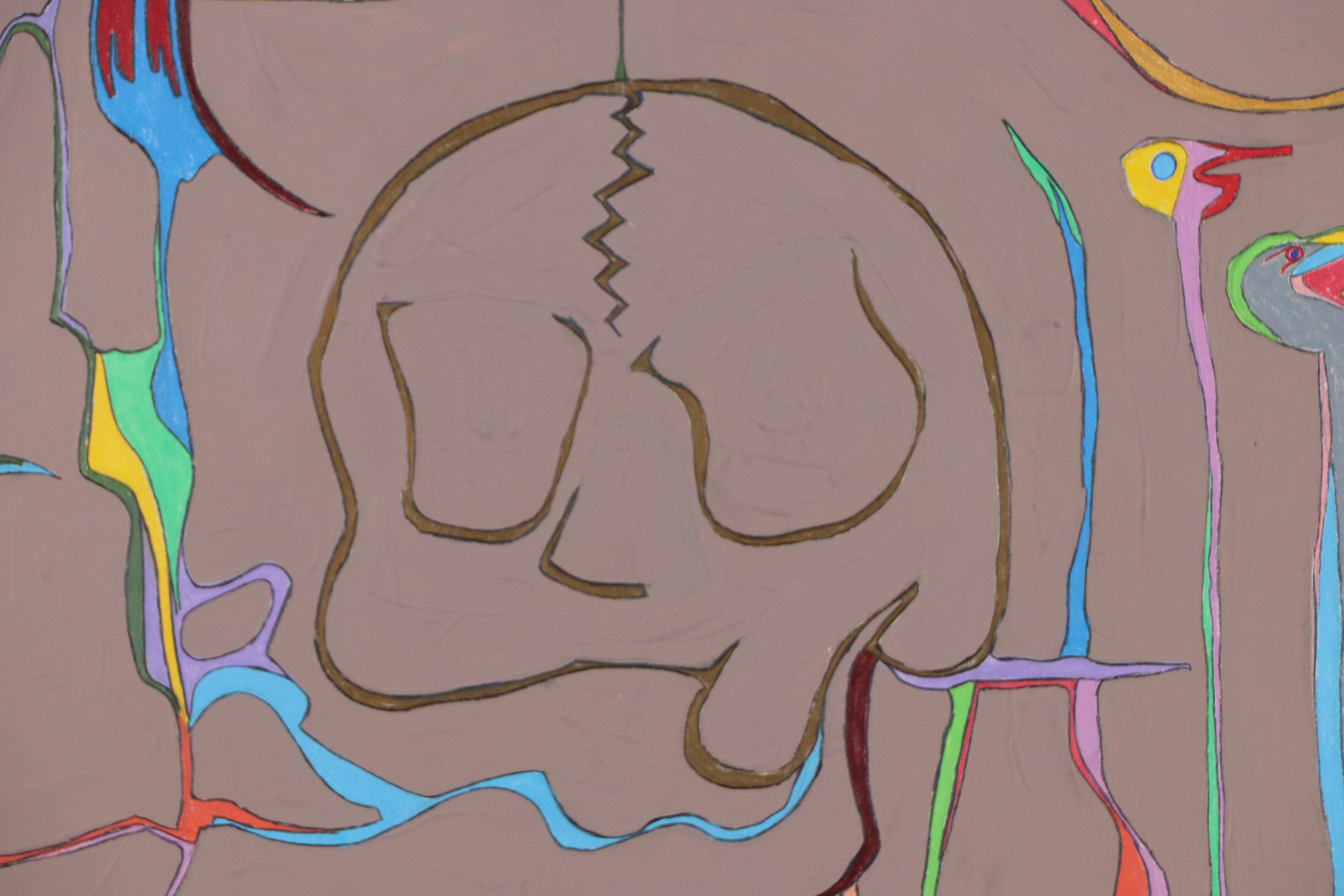 Harry Hilson Abstract Mixed Media Composition, 1981