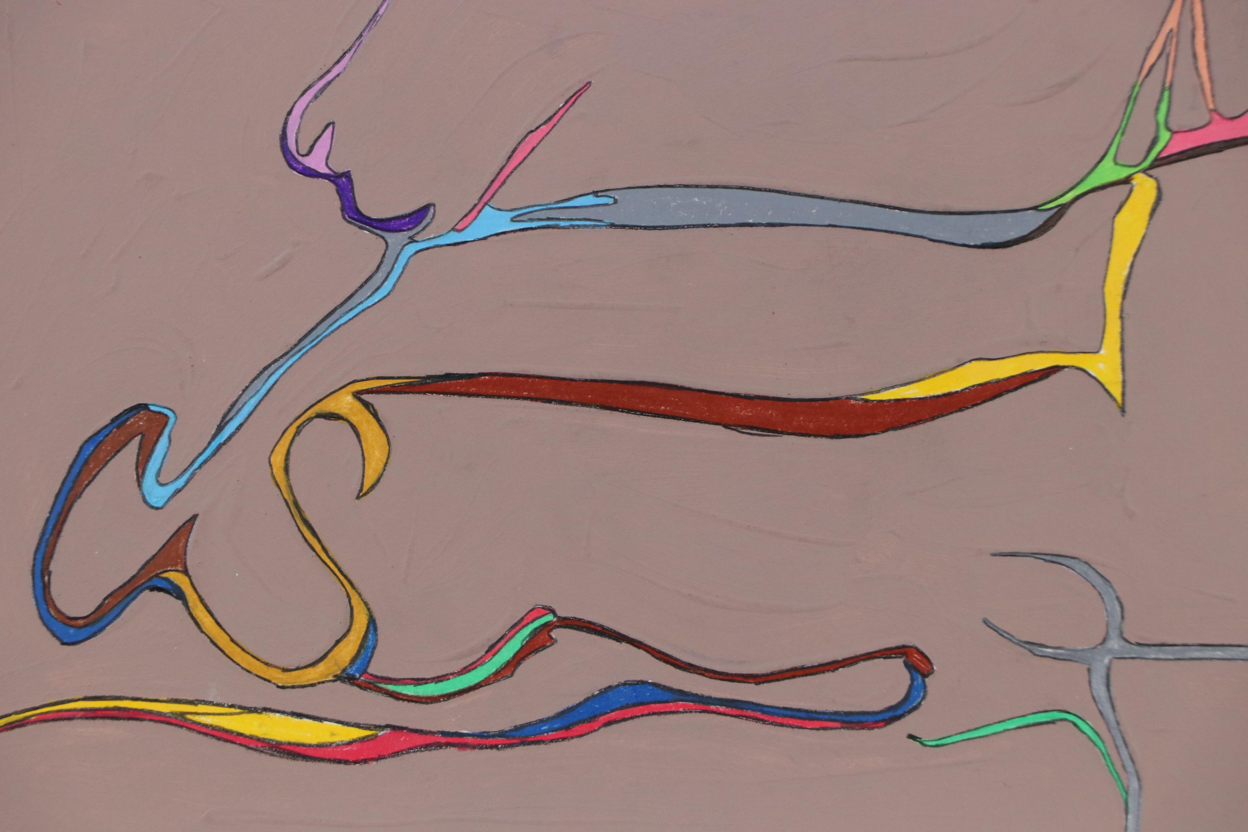 Harry Hilson Abstract Mixed Media Composition, 1981