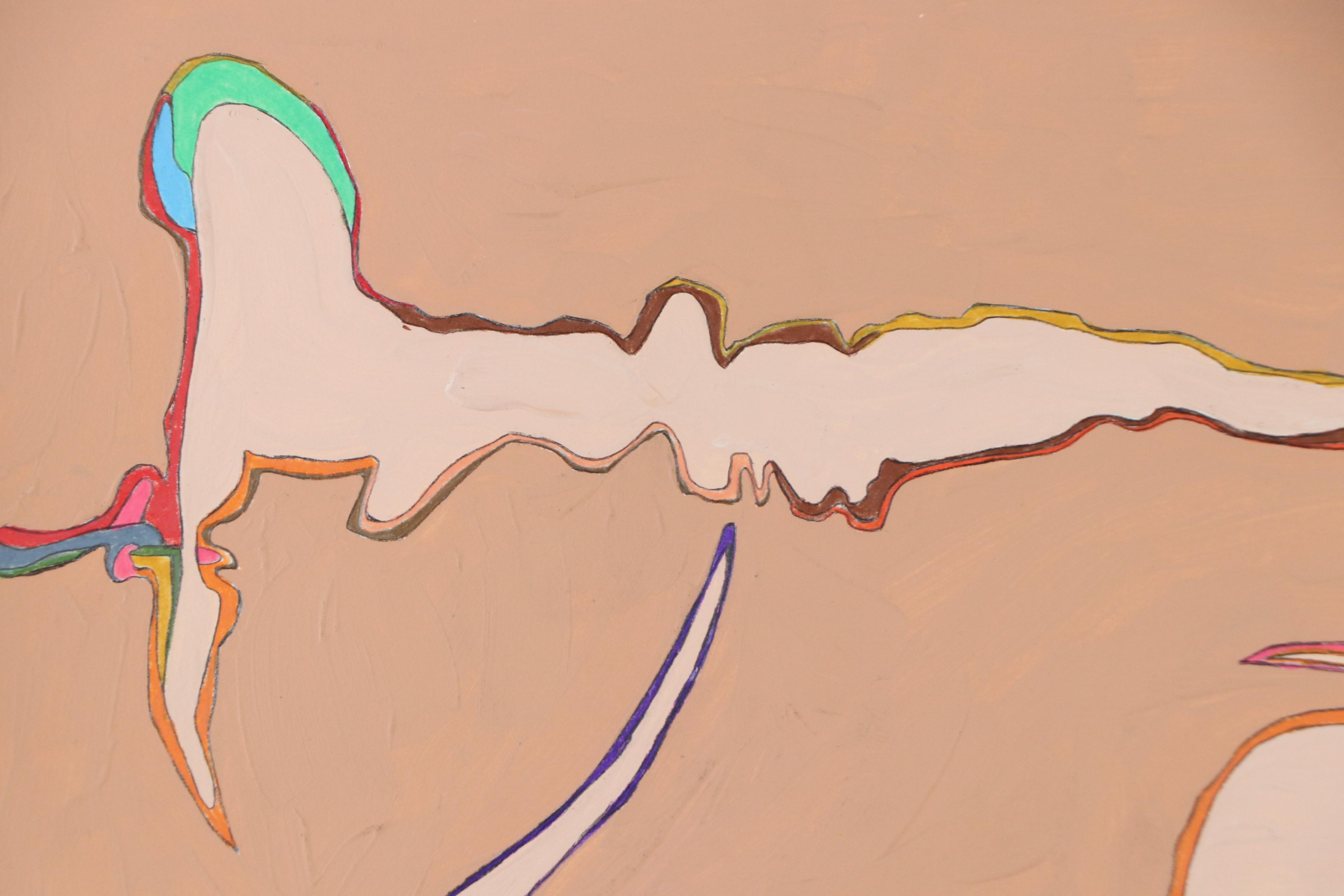 Harry Hilson Abstract Mixed Media Composition, 1981