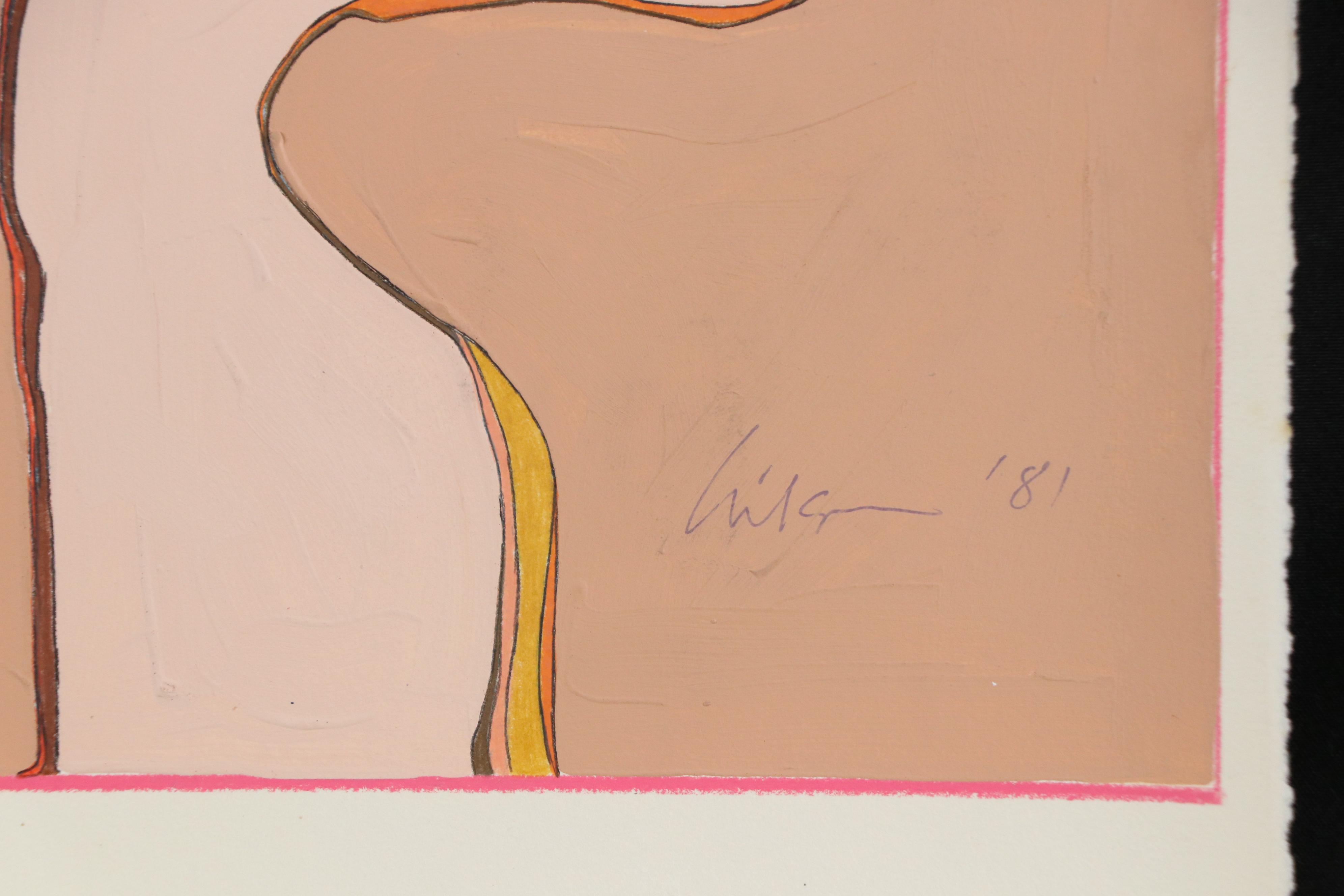 Harry Hilson Abstract Mixed Media Composition, 1981