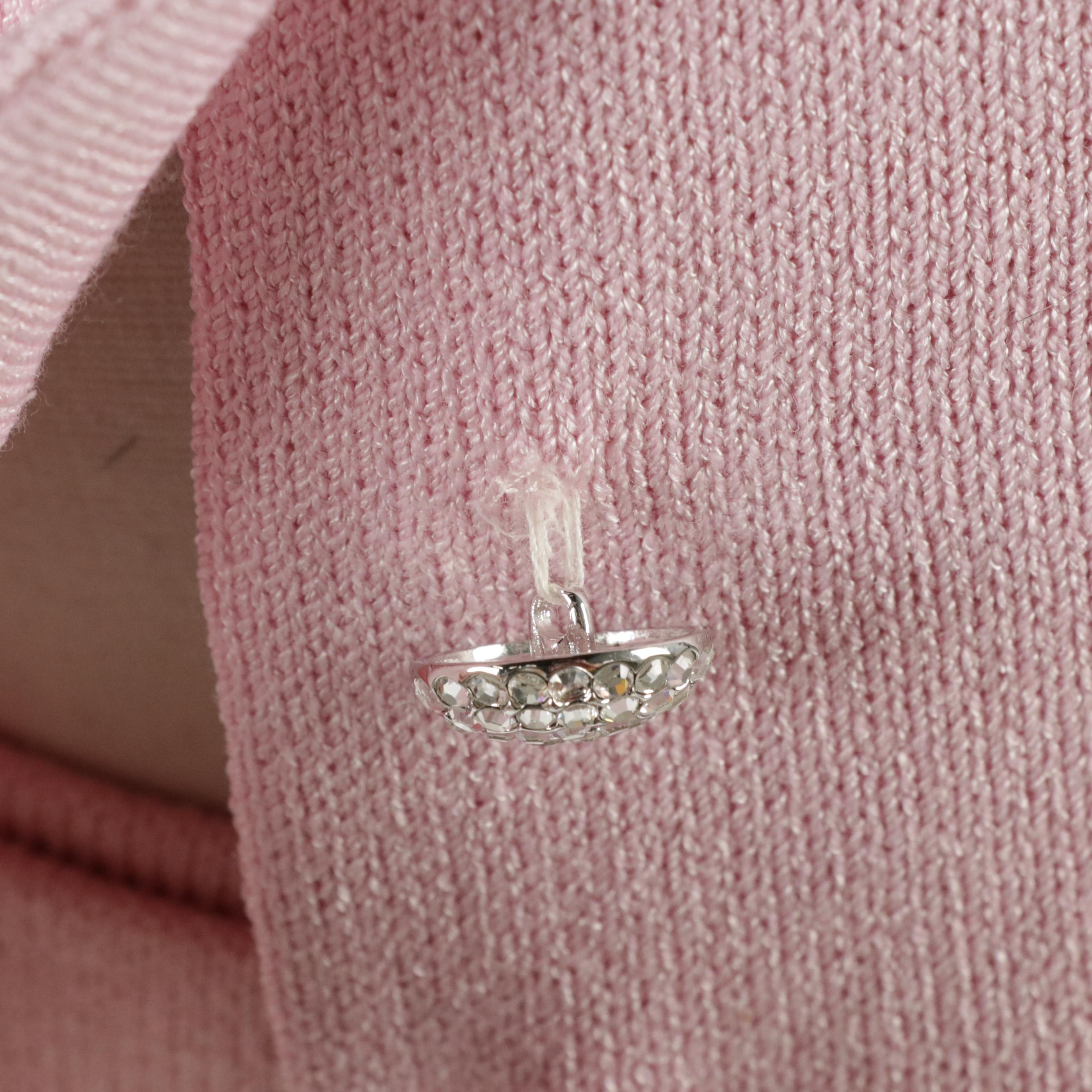 St. John Collection Pink Knit Embellished Pantsuit