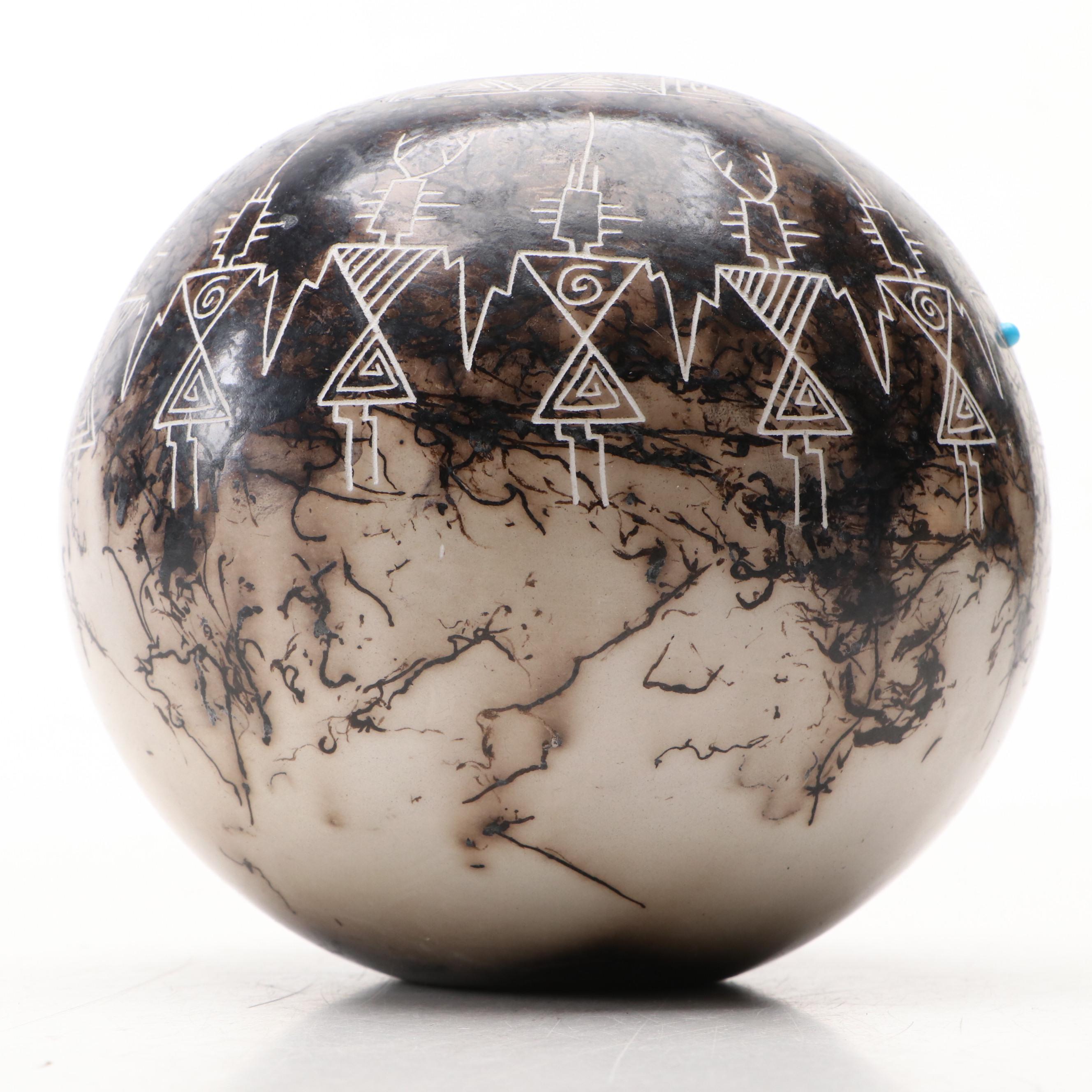 Irvin J. Louis Acoma Horsehair Pot