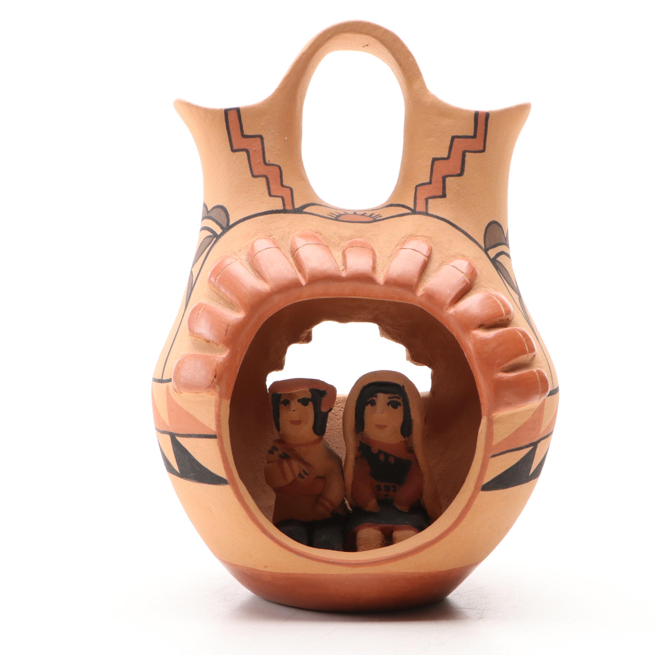 S.T. Seonia Jemez Pueblo Ceramic Wedding Vase