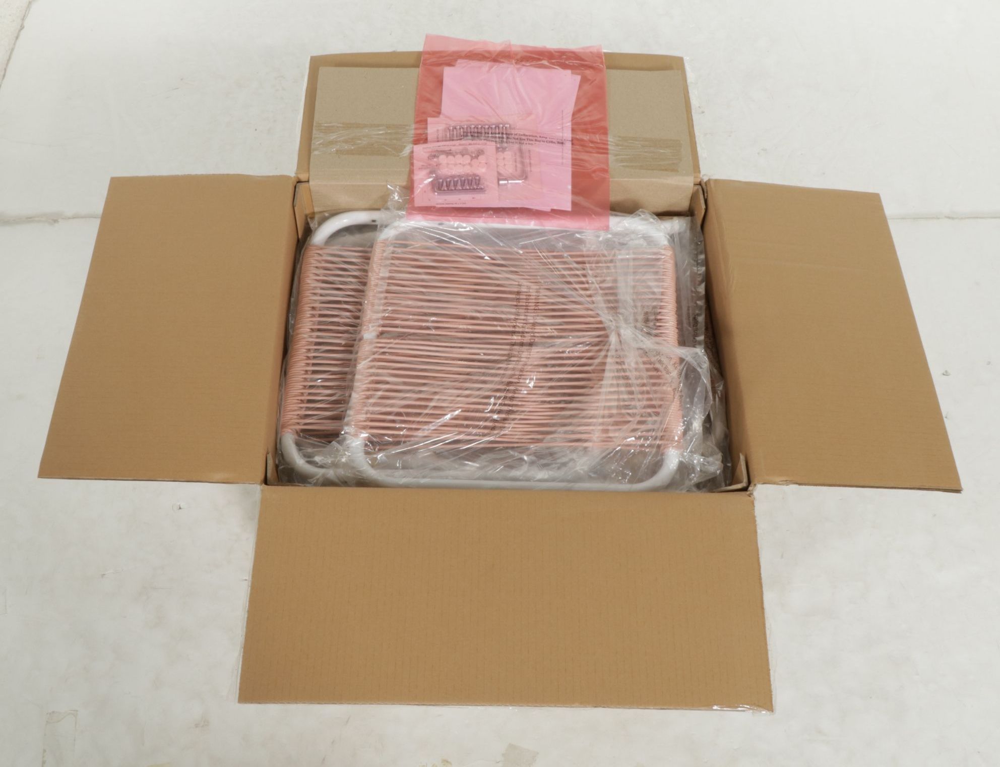 Pair of Project 62 Fisher Three-Piece Patio Chat Set in Mauve & White