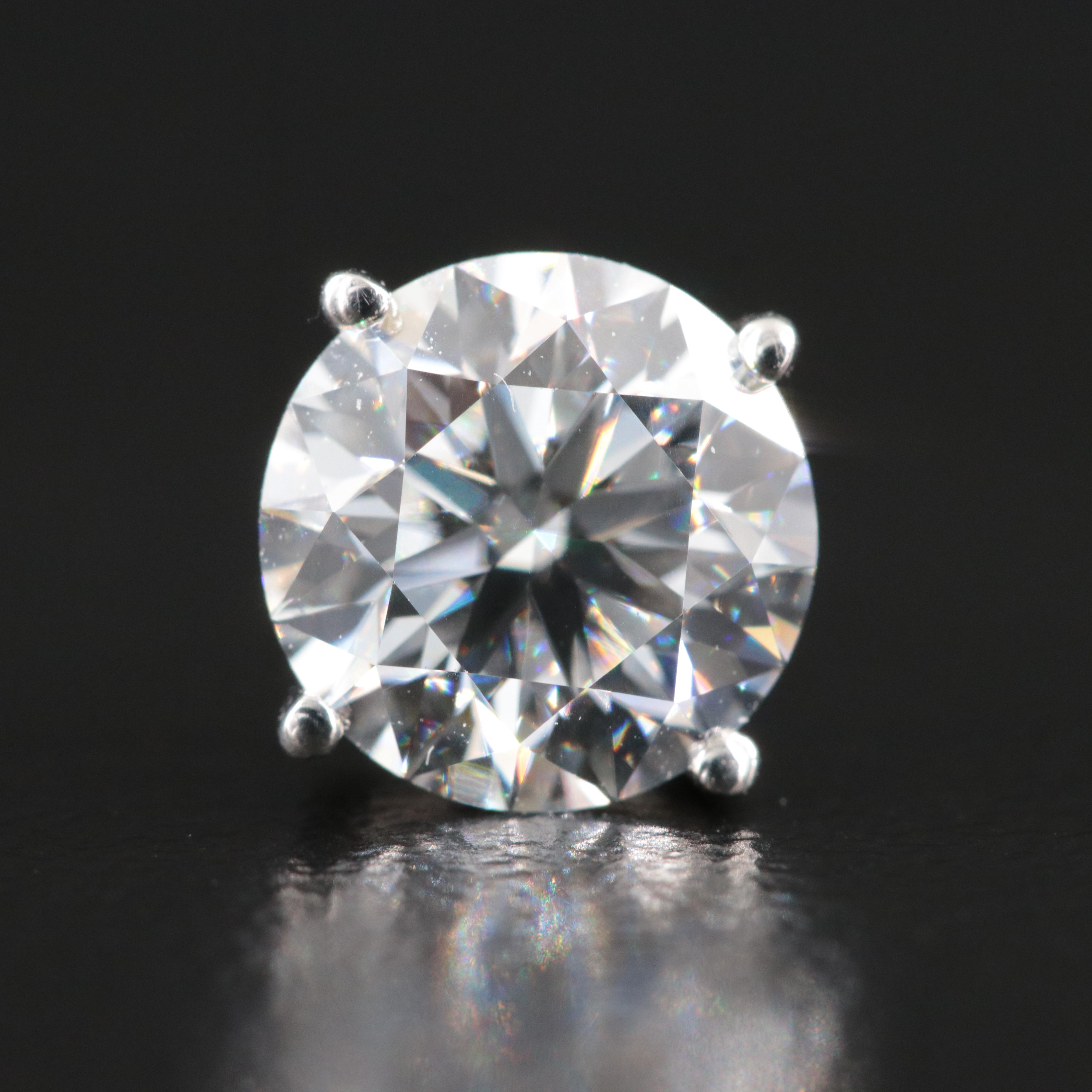 Platinum 3.10 CTW Lab Grown Diamond Stud Earrings with IGI Reports