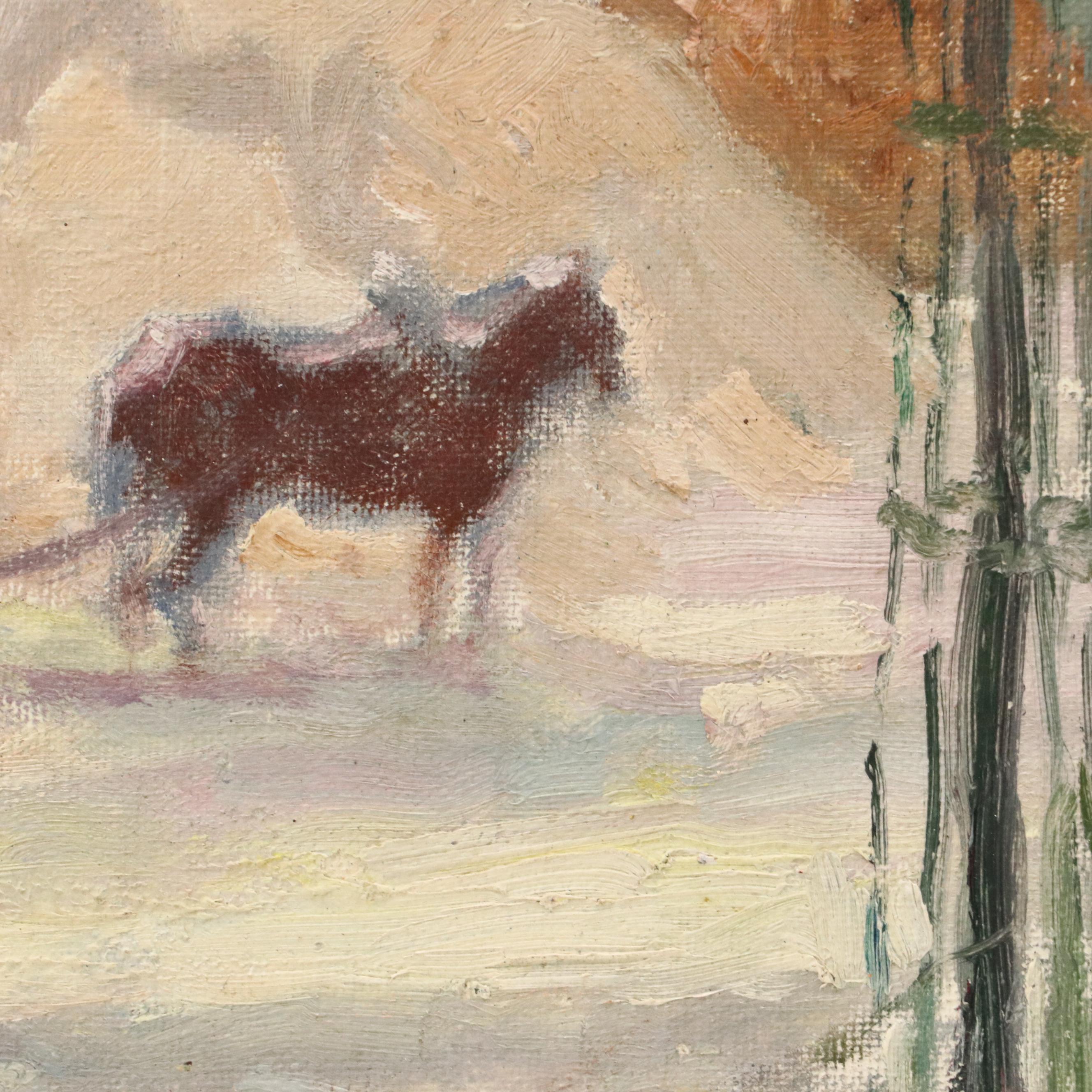 Oil Painting Attributed to Georges Souillet, Circa 1900