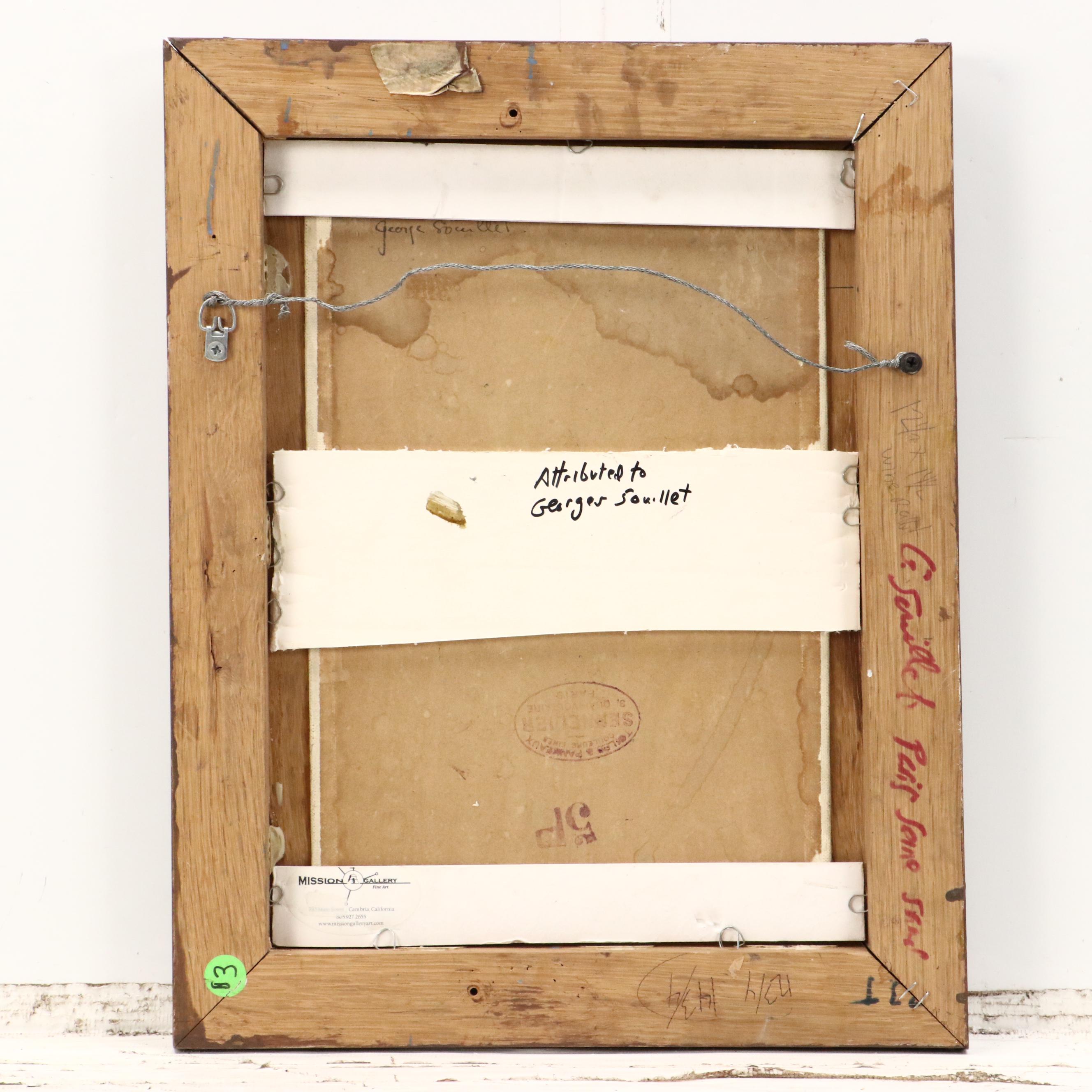 Oil Painting Attributed to Georges Souillet, Circa 1900