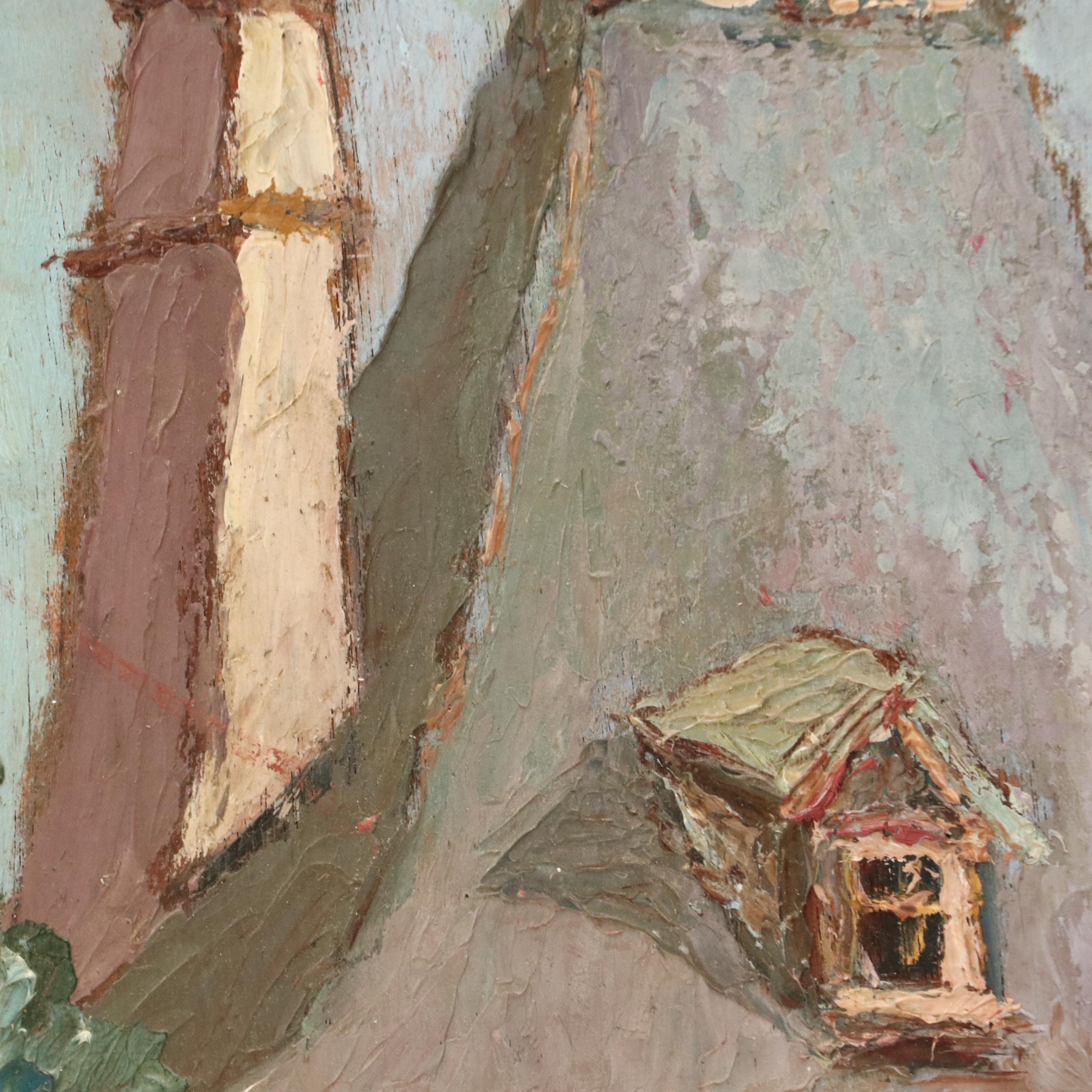 Oil Painting of Impressionist Provençal Scene, 20th Century