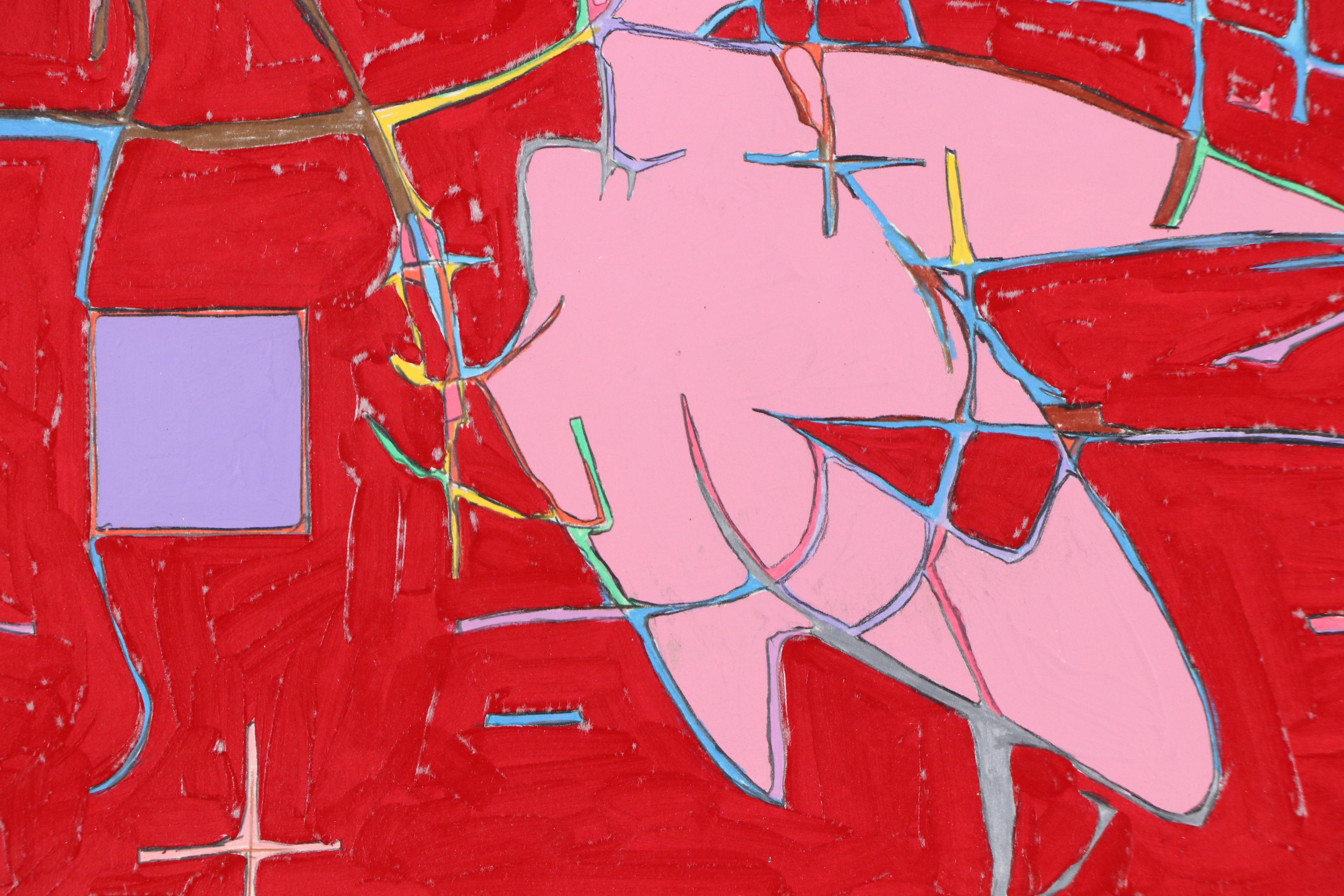 Harry Hilson Abstract Mixed Media Composition, Circa 1980