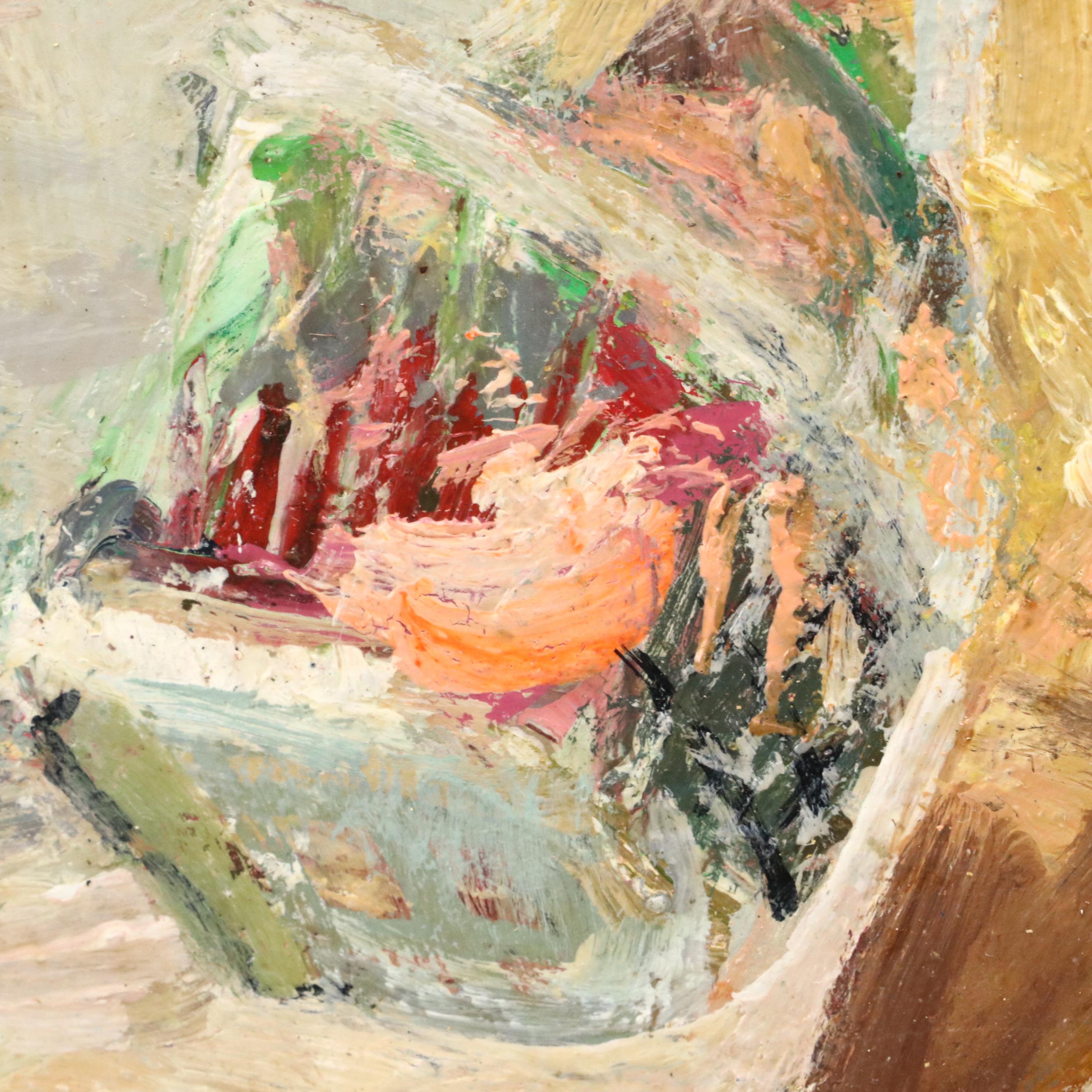 Kevin Kasik Oil Painting of Impressionist Style Seaside Scene, Late 20th Century