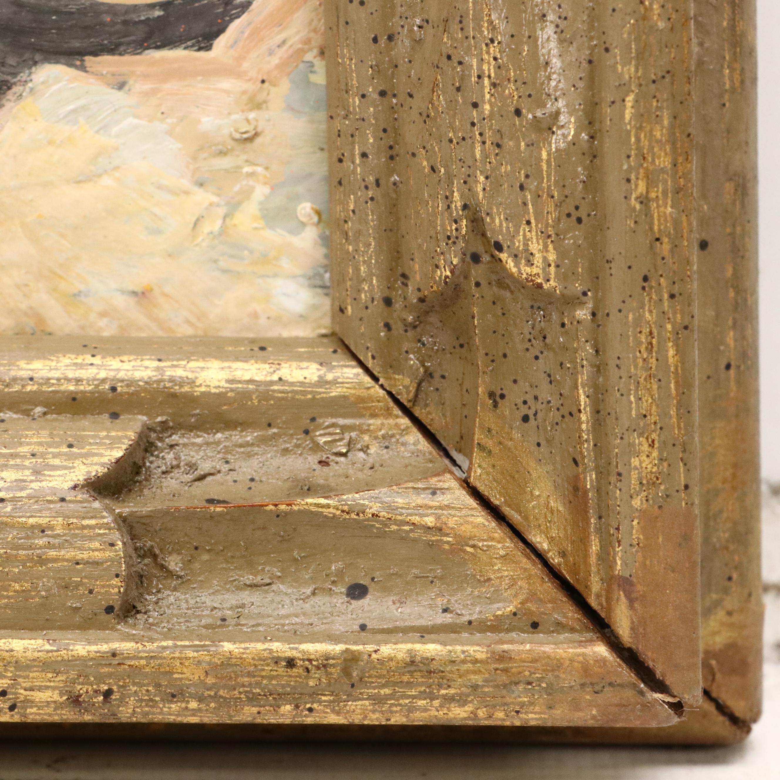 Kevin Kasik Oil Painting of Impressionist Style Seaside Scene, Late 20th Century