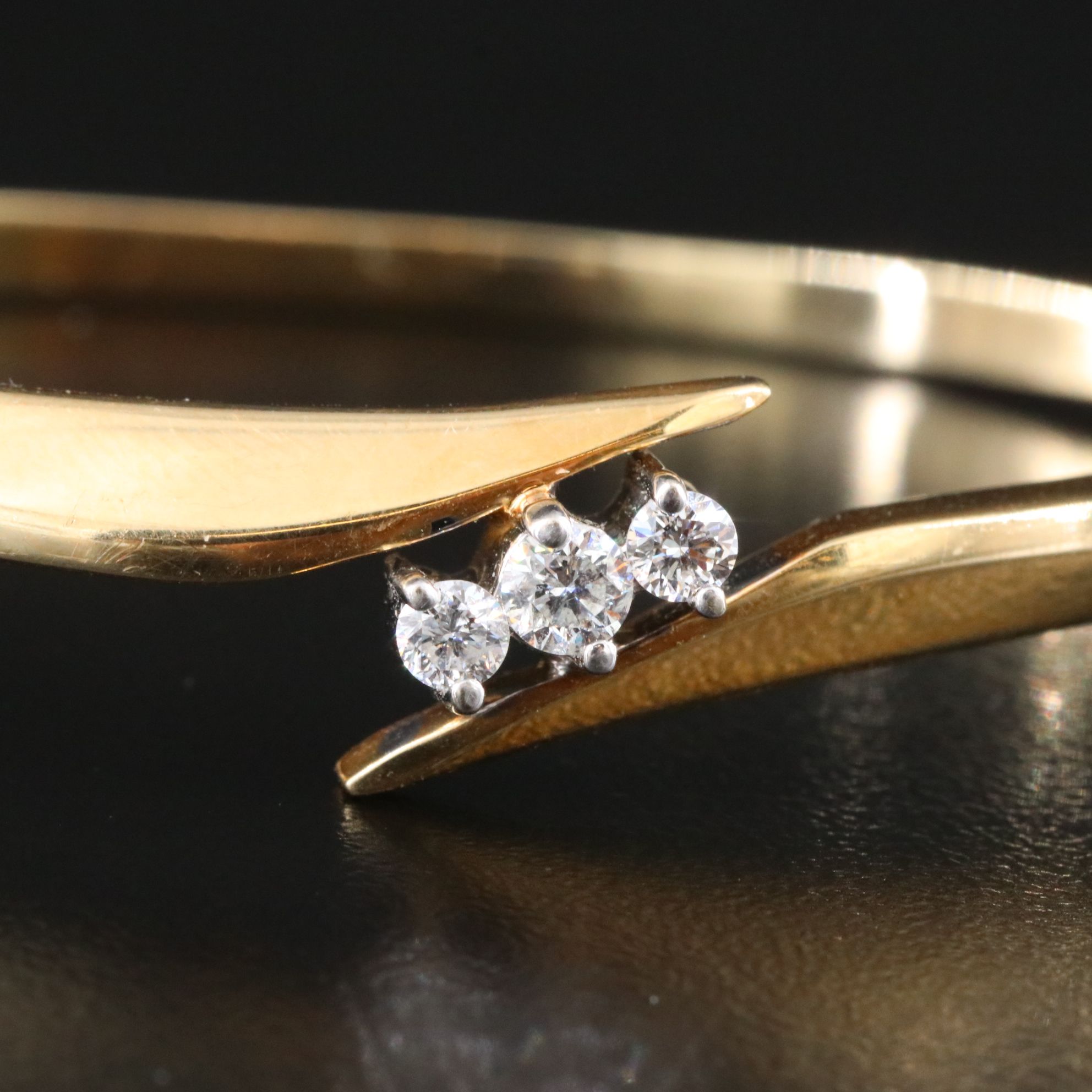 14K 0.36 CTW Diamond Hinged Bypass Bracelet