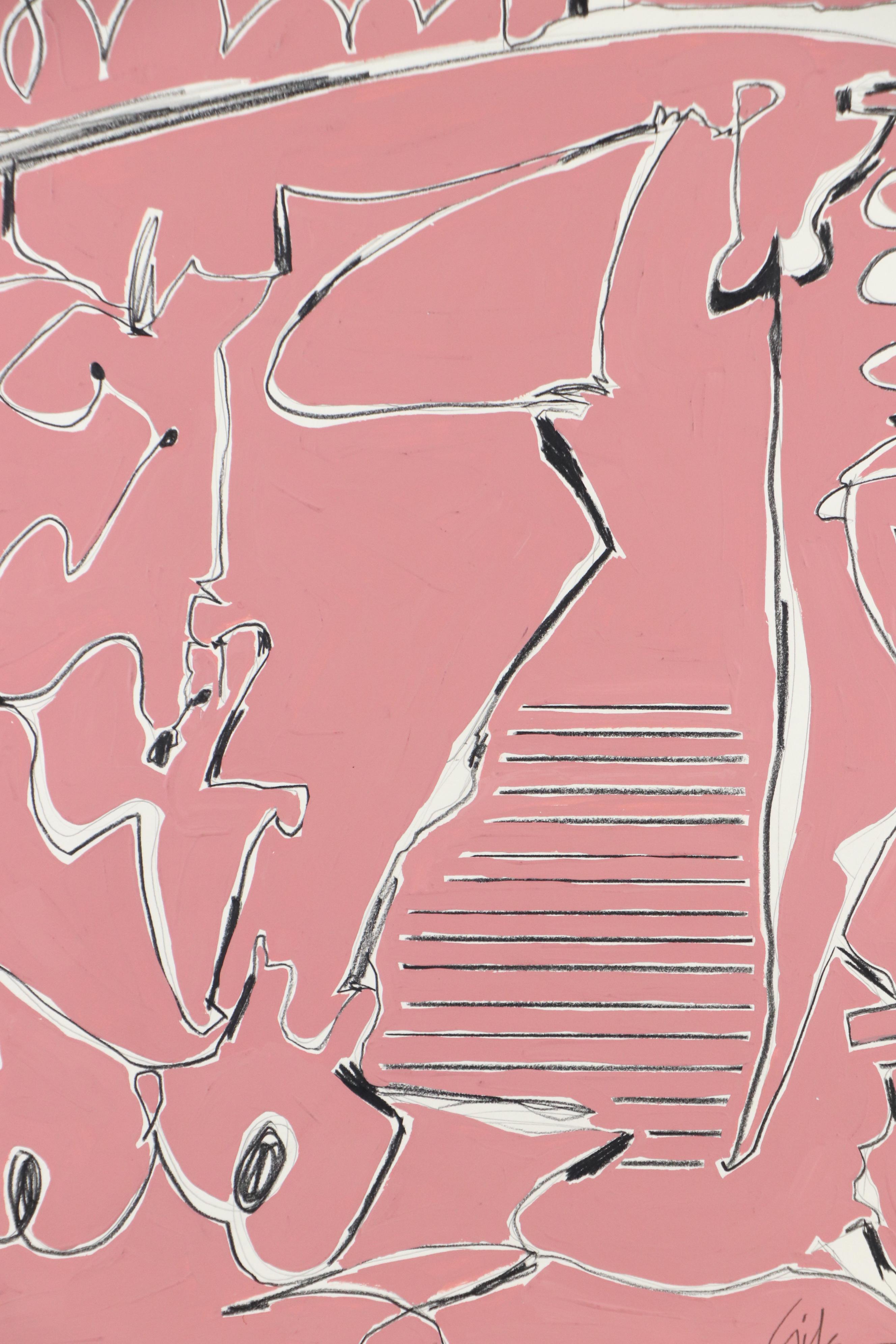 Harry Hilson Abstract Mixed Media Composition, Circa 1980