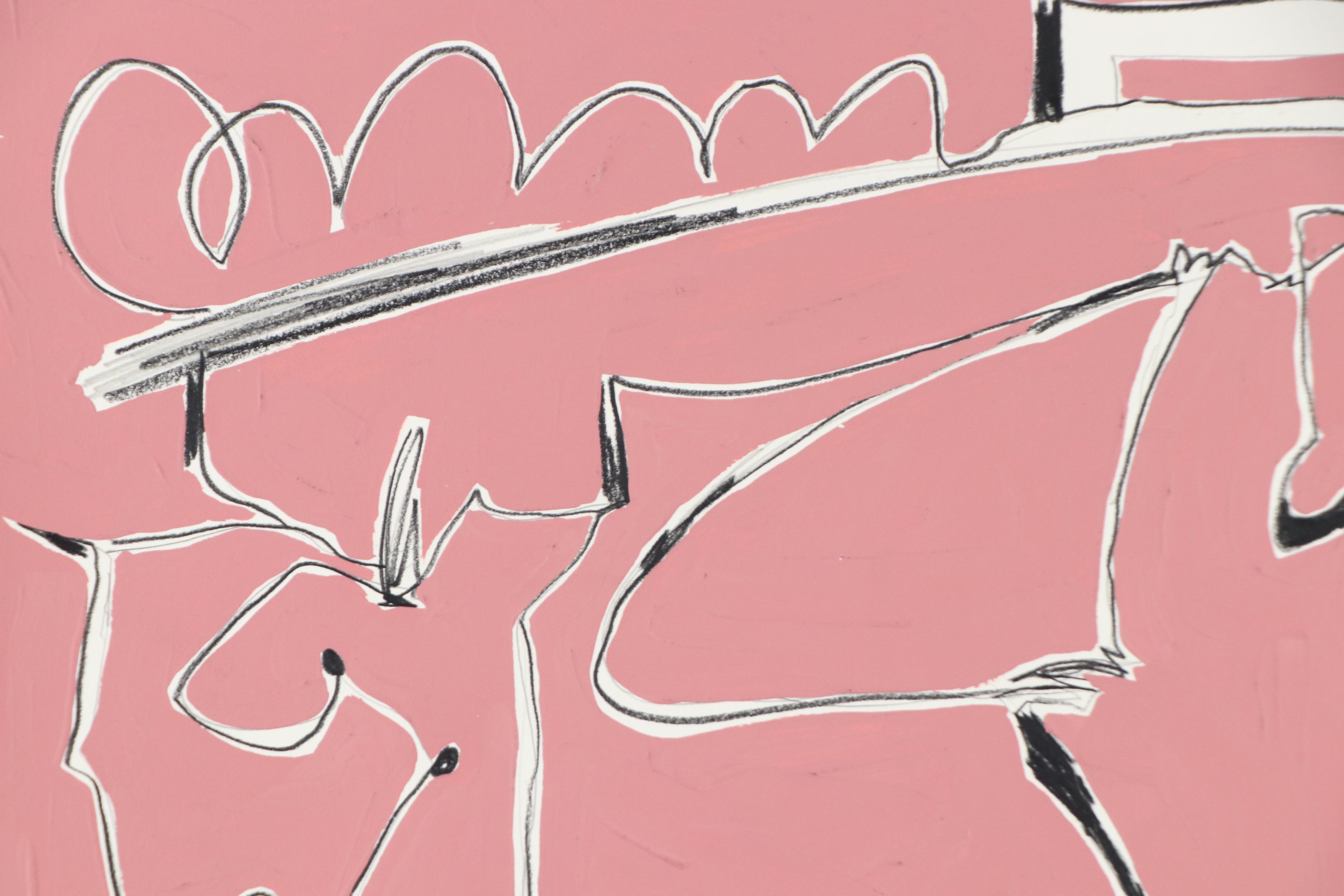 Harry Hilson Abstract Mixed Media Composition, Circa 1980