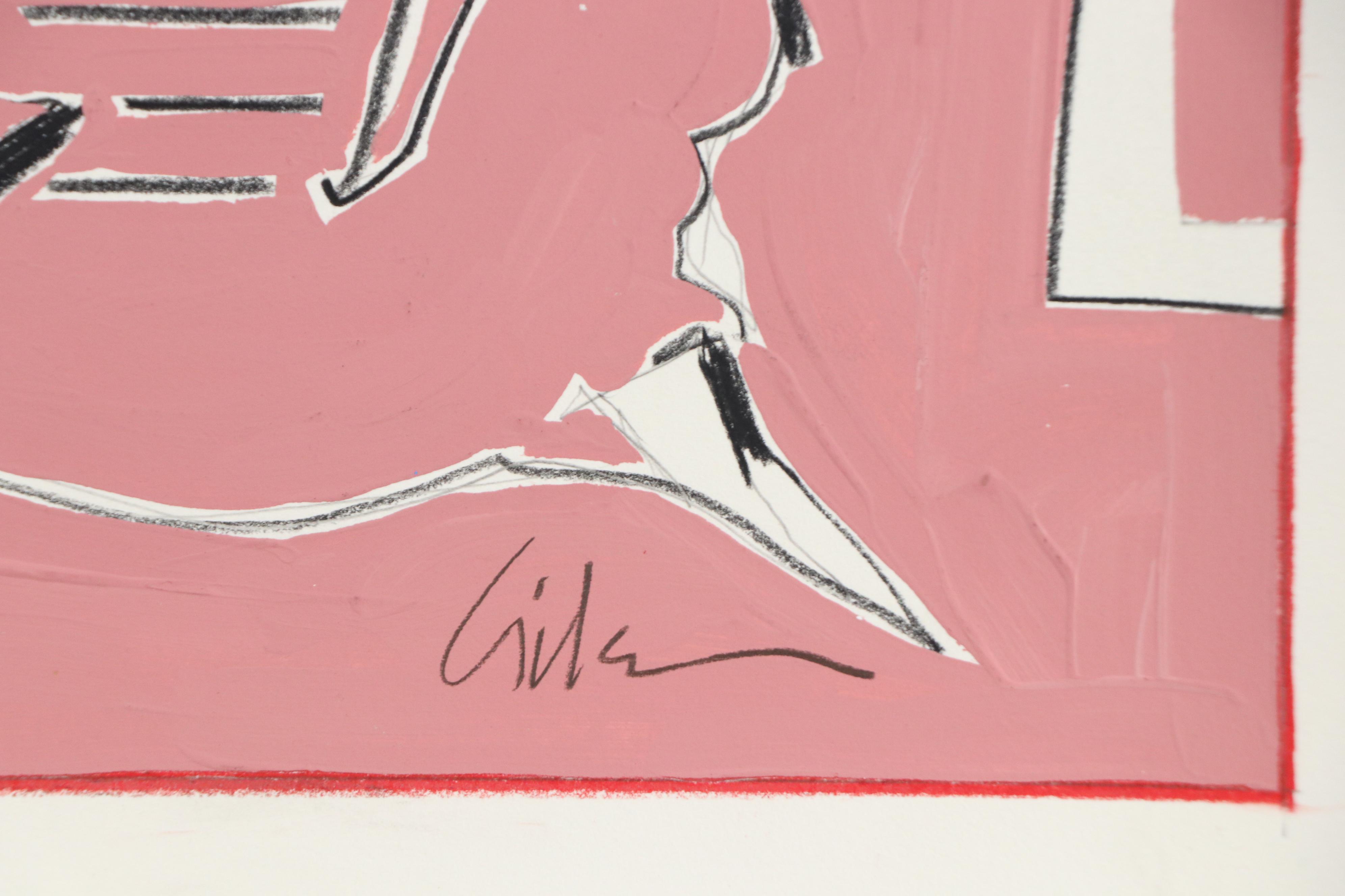 Harry Hilson Abstract Mixed Media Composition, Circa 1980