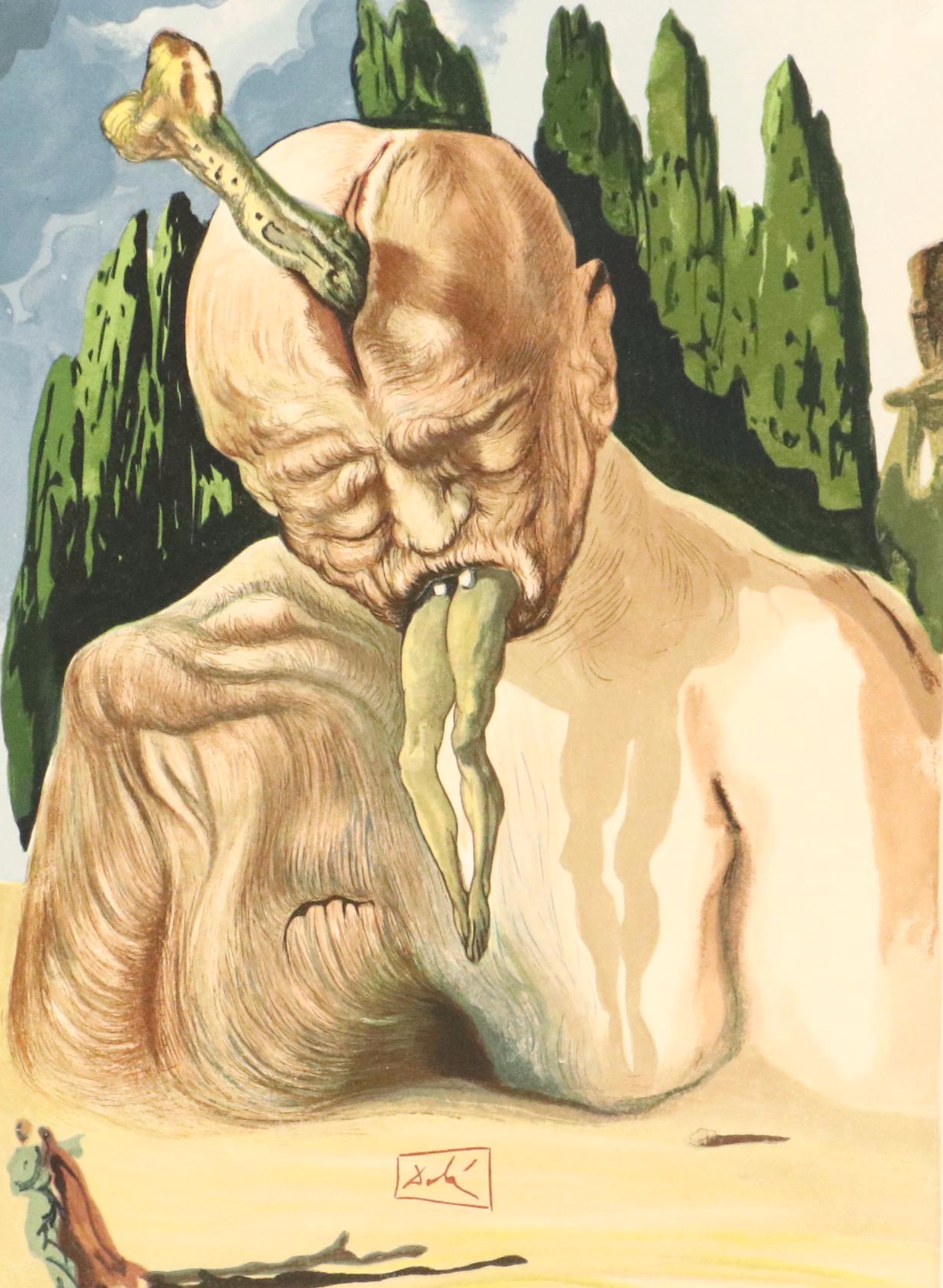 Salvador Dalí Wood Engraving "Un diable logician," 1960–1964