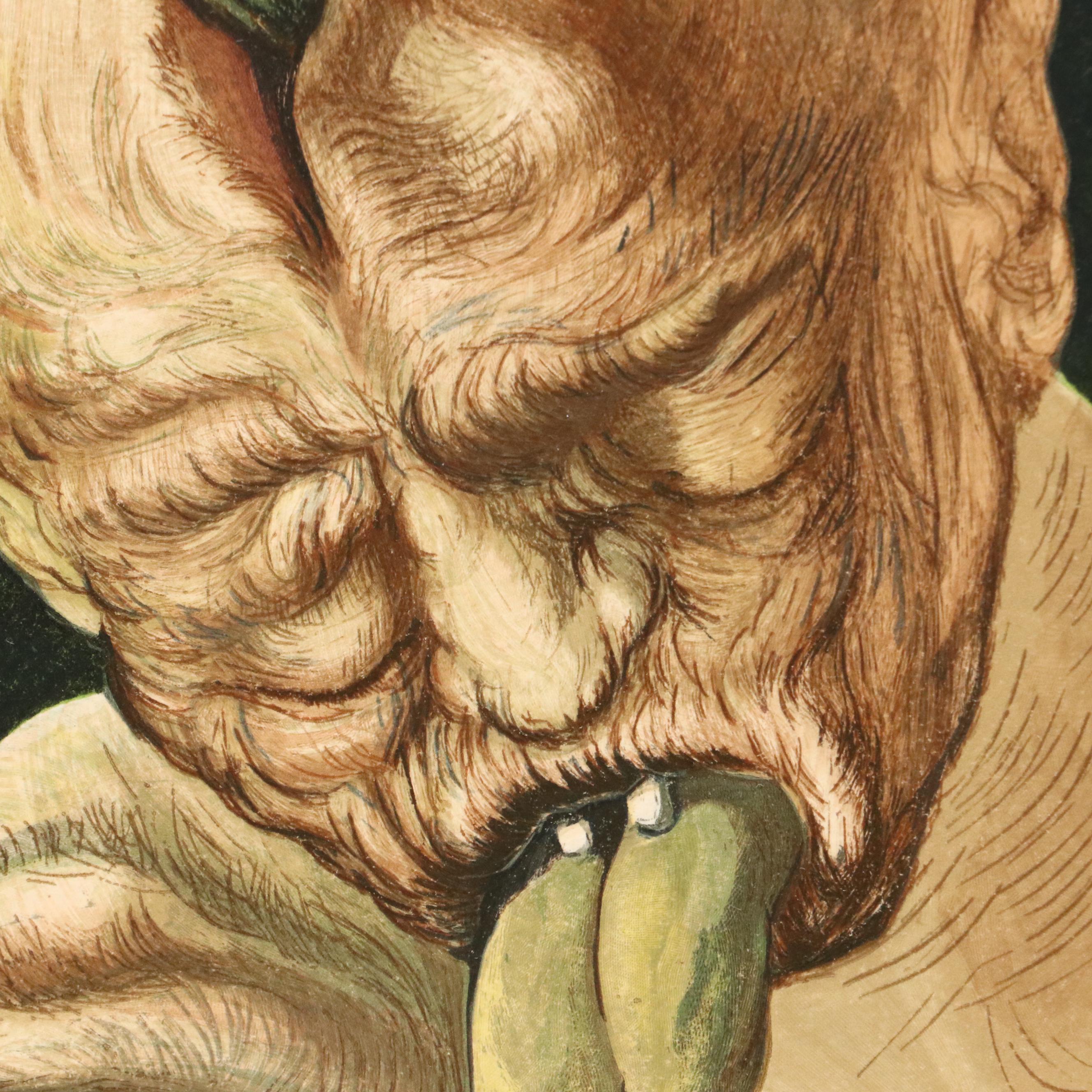 Salvador Dalí Wood Engraving "Un diable logician," 1960–1964