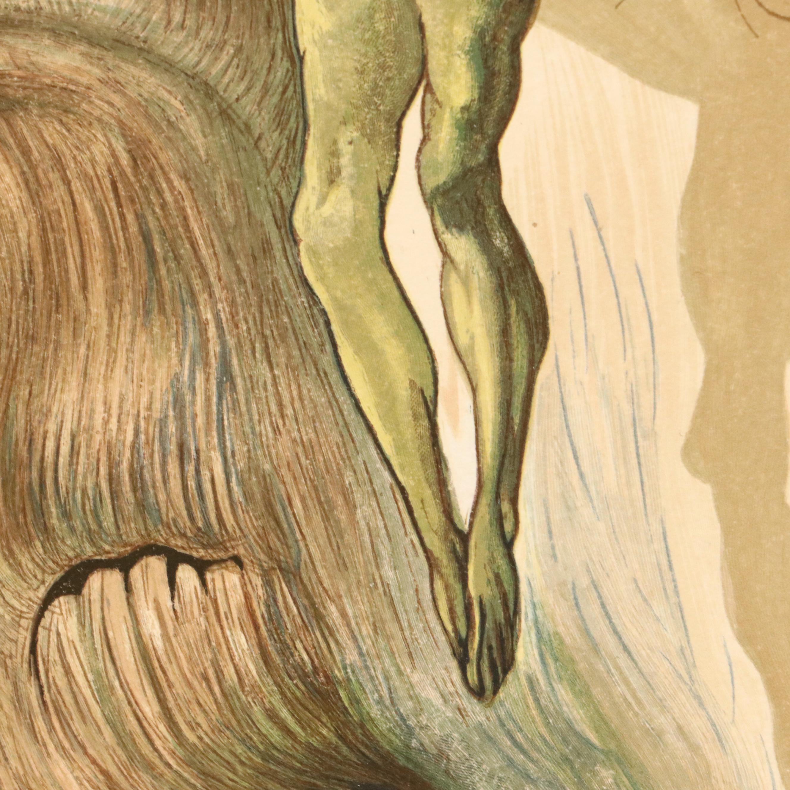 Salvador Dalí Wood Engraving "Un diable logician," 1960–1964