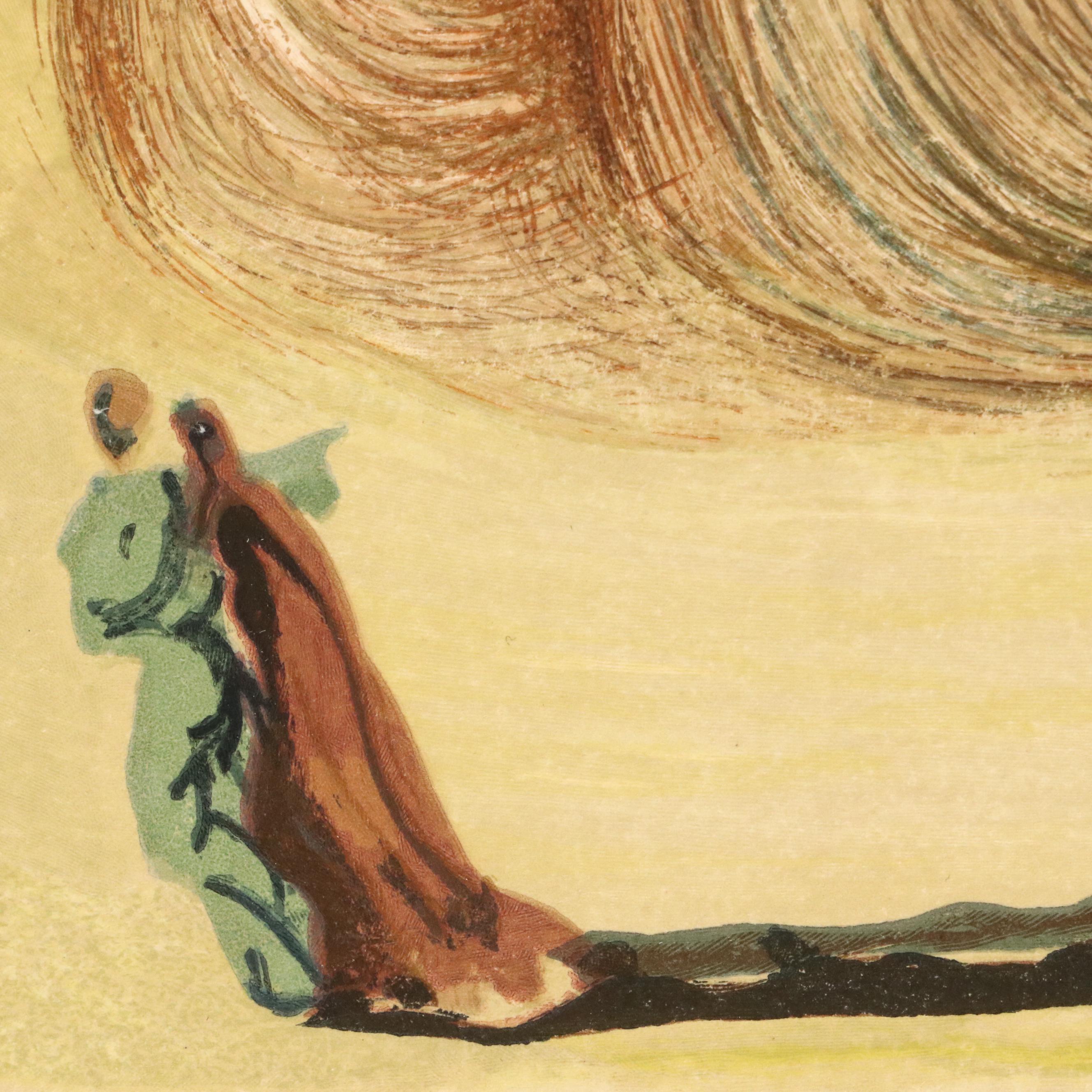 Salvador Dalí Wood Engraving "Un diable logician," 1960–1964