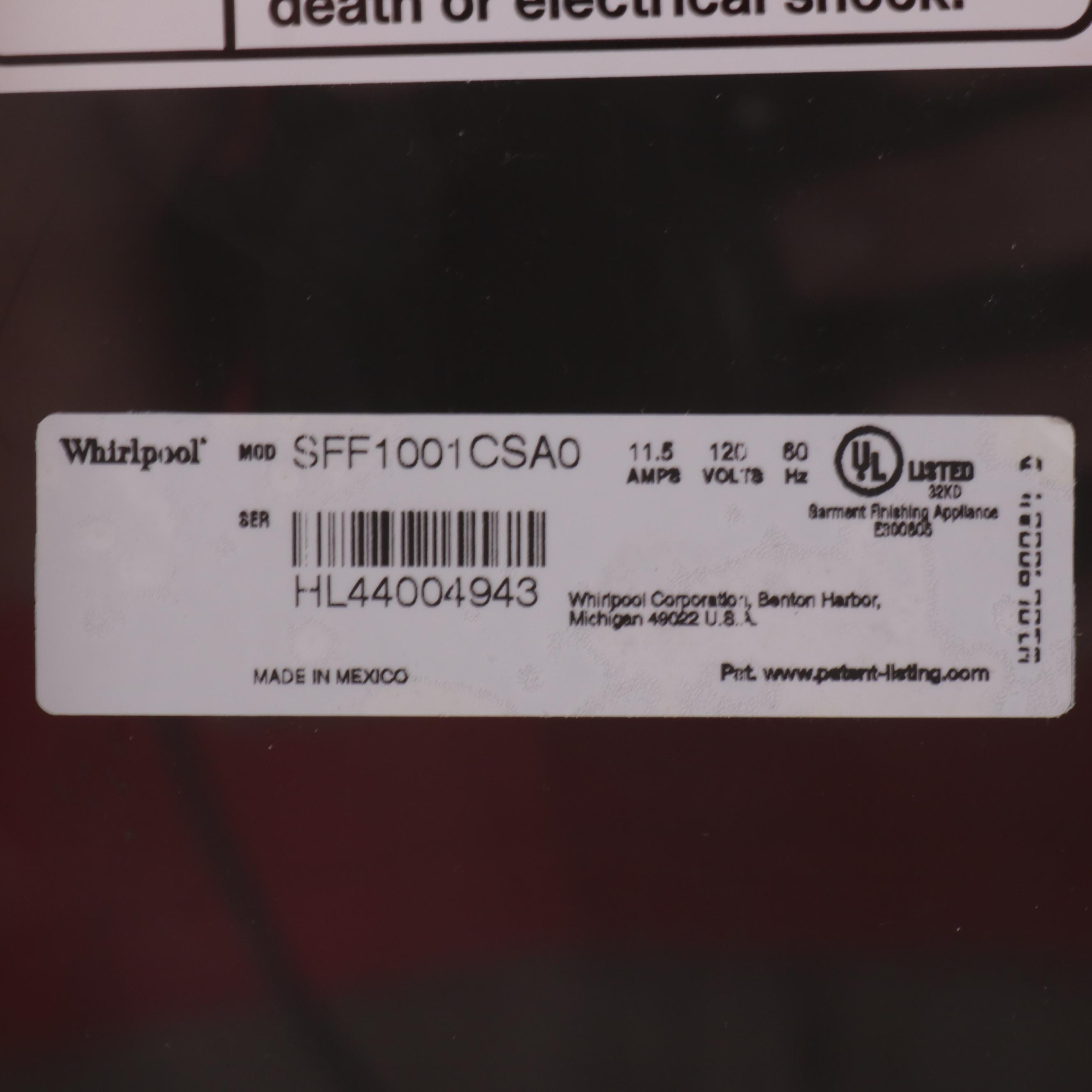 Whirlpool Swash Clothing Care System